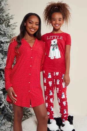 All Cuddled Up PJ Sleep Shirt - Red/White
