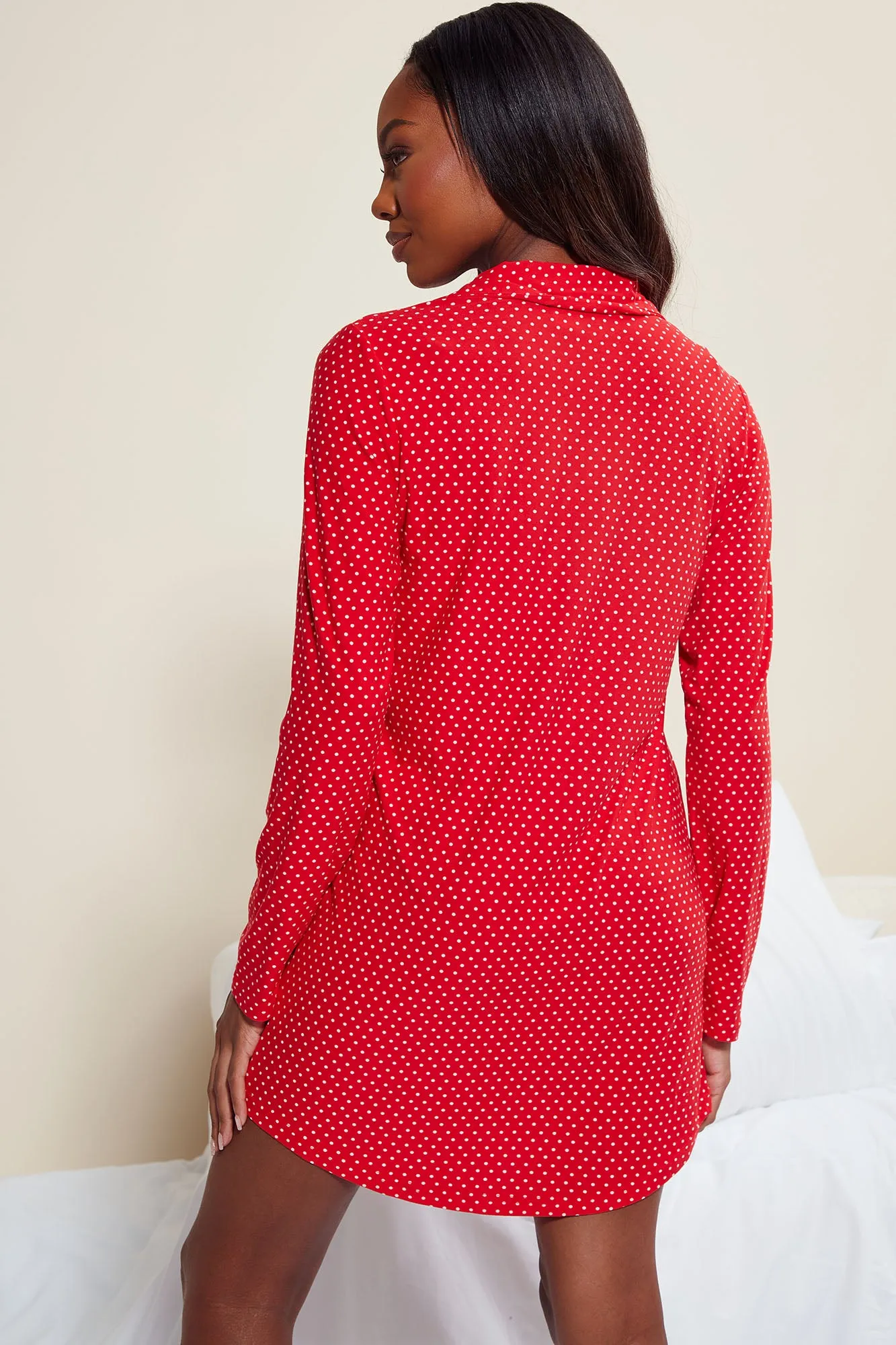 All Cuddled Up PJ Sleep Shirt - Red/White