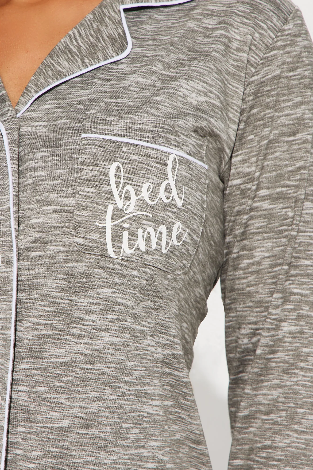 Bed Time PJ Sleep Shirt - Grey