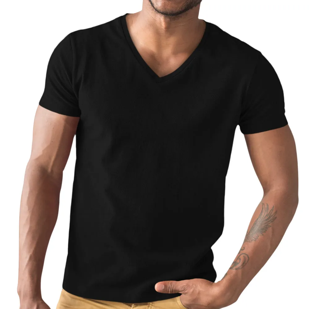 Black V-neck T shirt