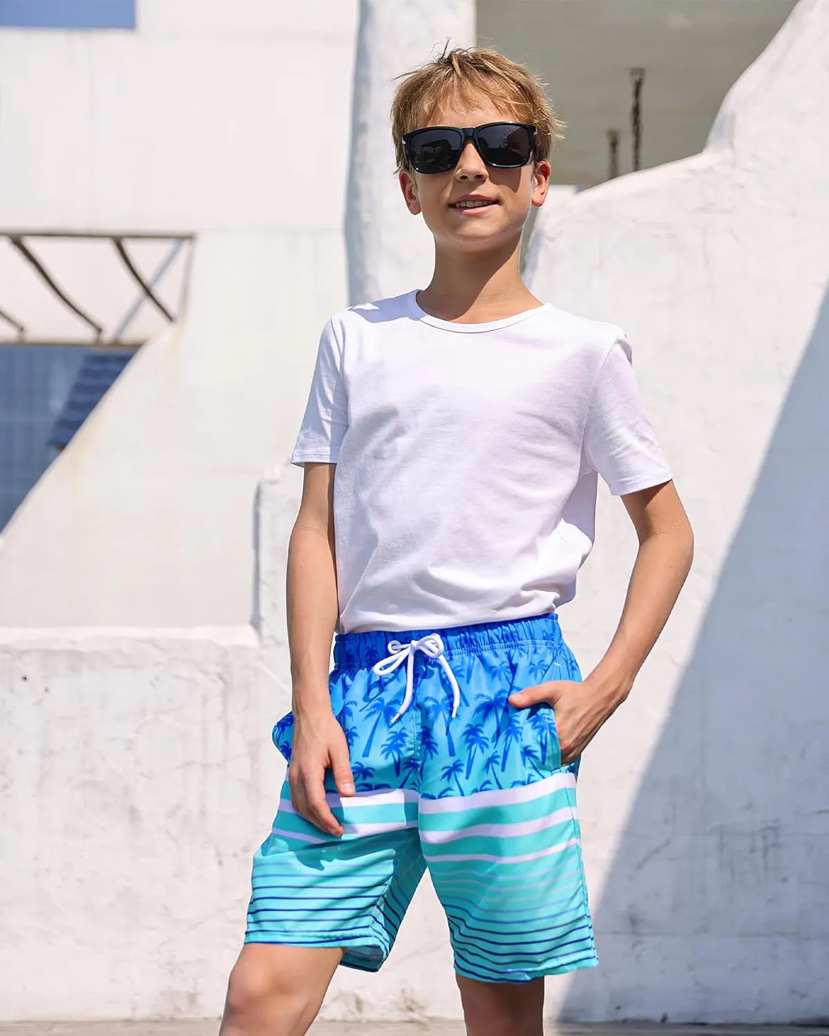 Boys Swim Trunks Board Shorts Teen Boys Swimsuit Quick Dry Swimwear Swimming Shorts Bathing Suit Size 8,10-12,14-16