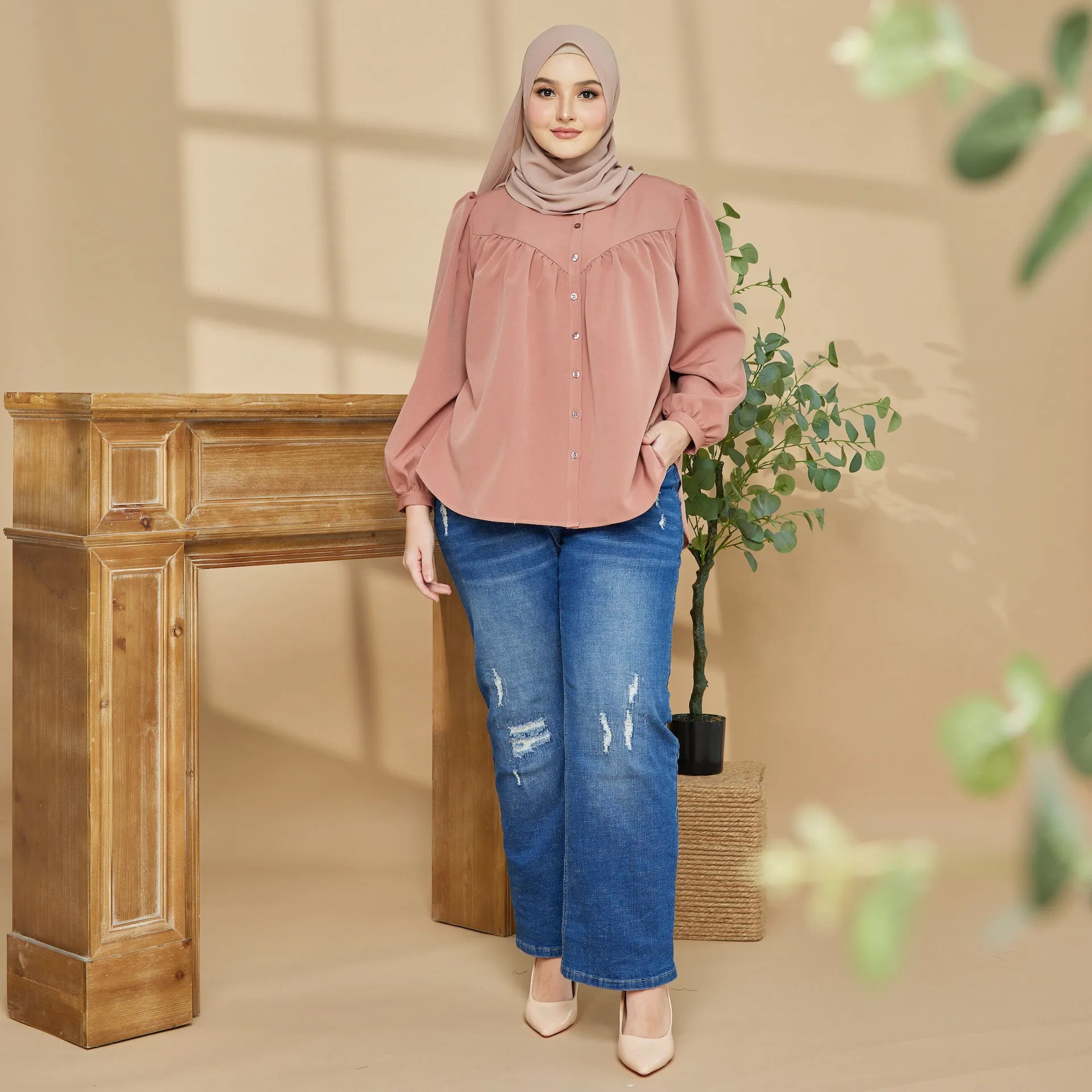 Dareen Blouse - Indian red