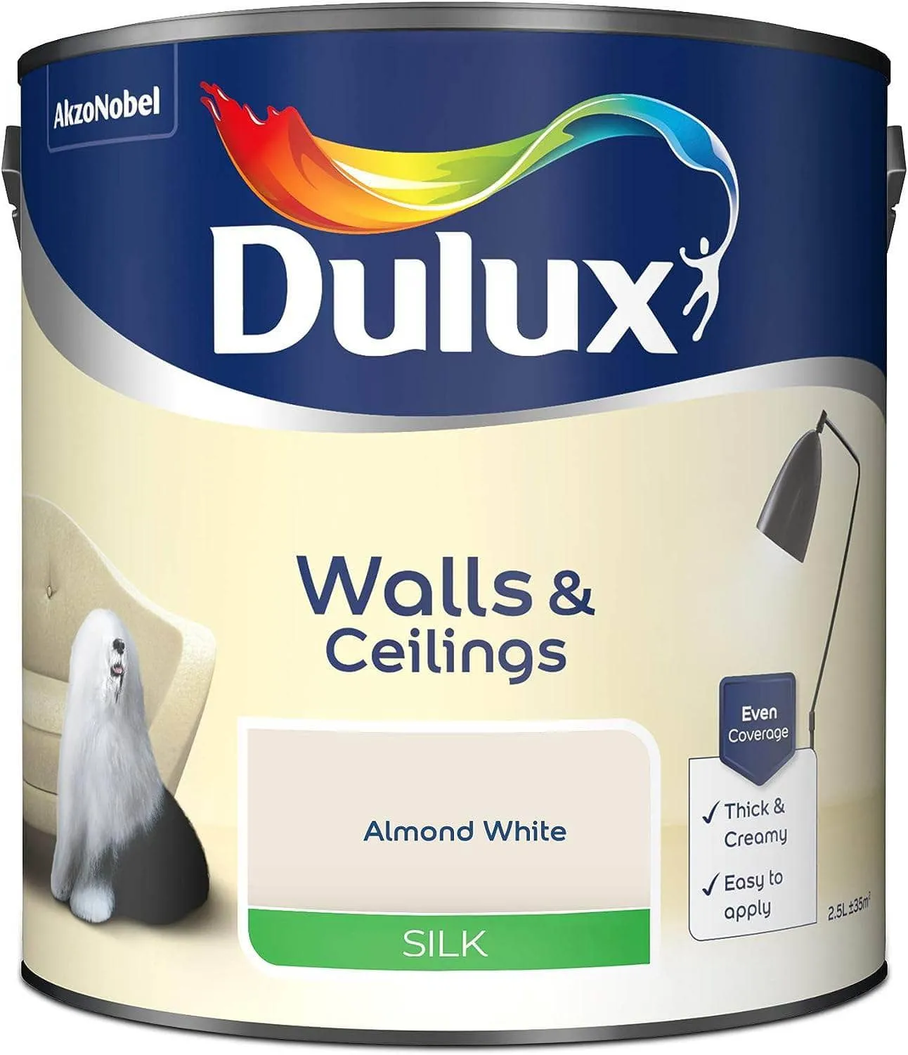 Dulux Silk Emulsion 2.5L - White Cotton