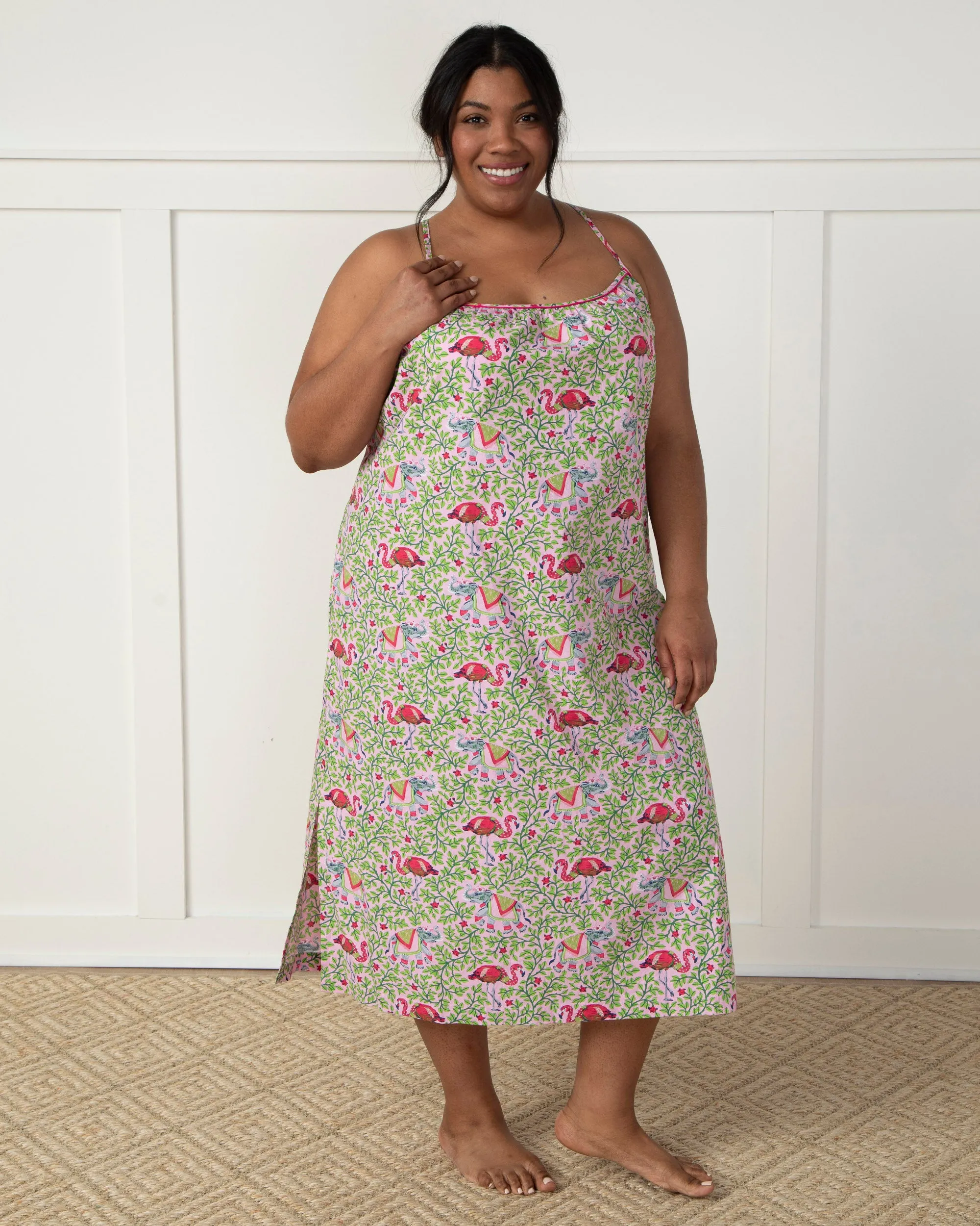 Flamenco - Midi Cami Nightgown - Rose Garden