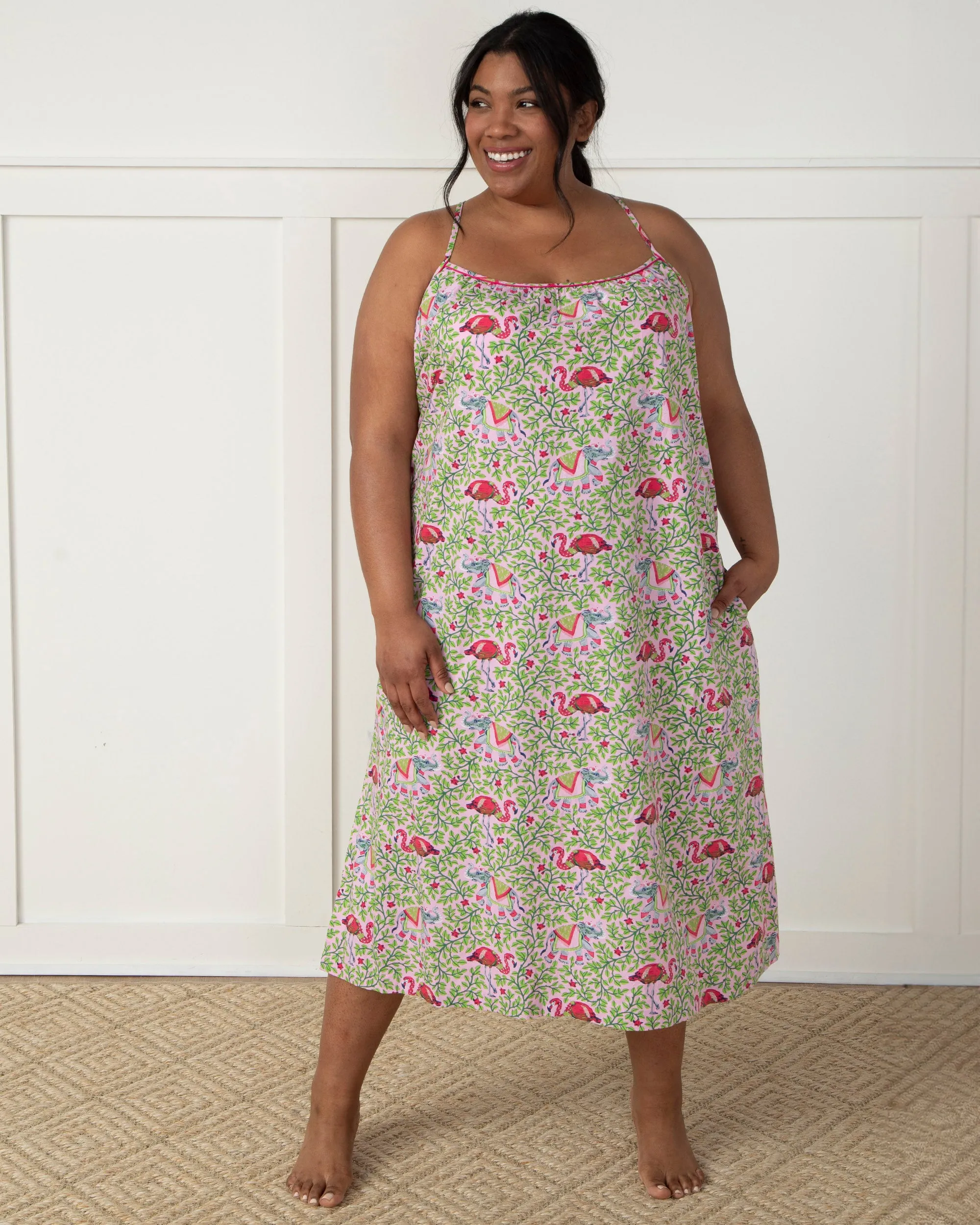 Flamenco - Midi Cami Nightgown - Rose Garden