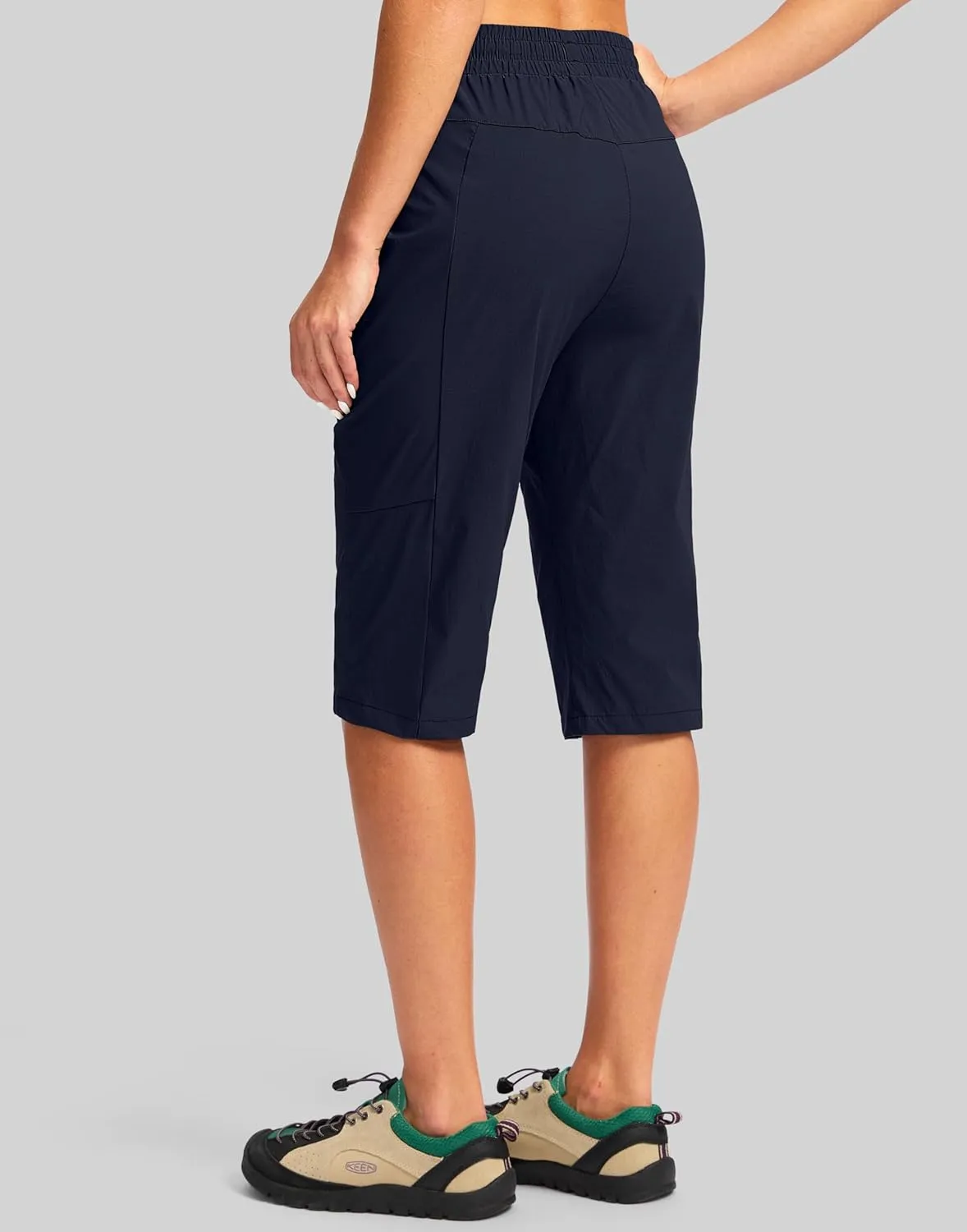 G Gradual Women's 15'' Long Shorts Below The Knee Hiking Cargo Capris Stretch Quick Dry Bermuda Shorts for Women with Pockets