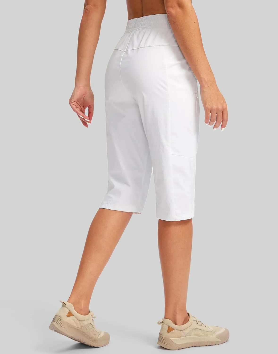 G Gradual Women's 15'' Long Shorts Below The Knee Hiking Cargo Capris Stretch Quick Dry Bermuda Shorts for Women with Pockets