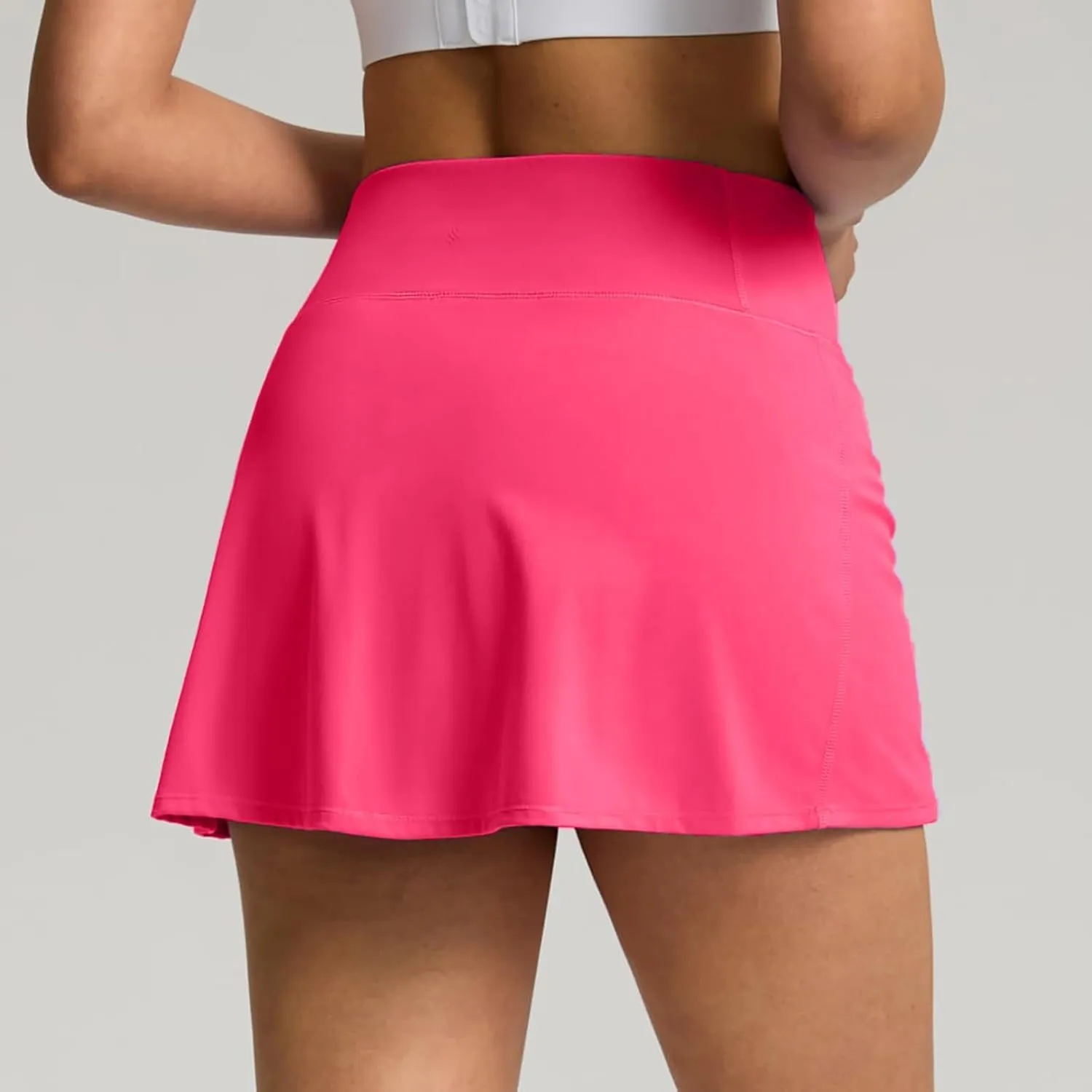 Hiking Shorts Women Workout Double Layered Pleats Running Athletic Yoga Shorts with Pockets High Waisted Lounge Skorts