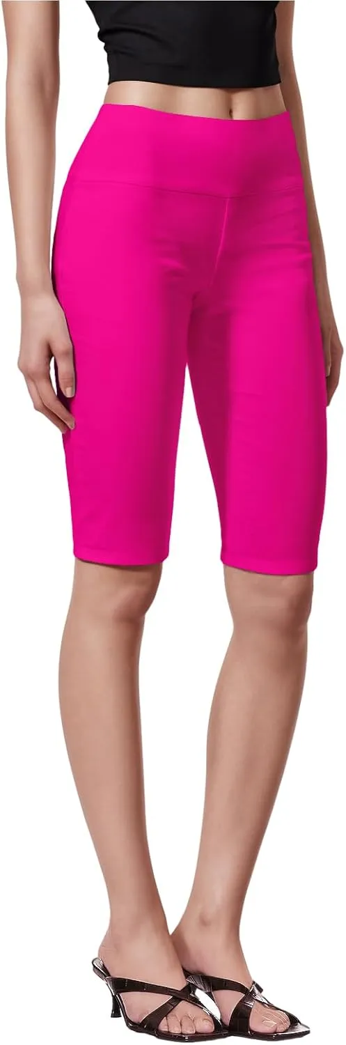 Hybrid & Company Womens Super Stretch Causal Pull On Millennium Twill Bermuda Shorts