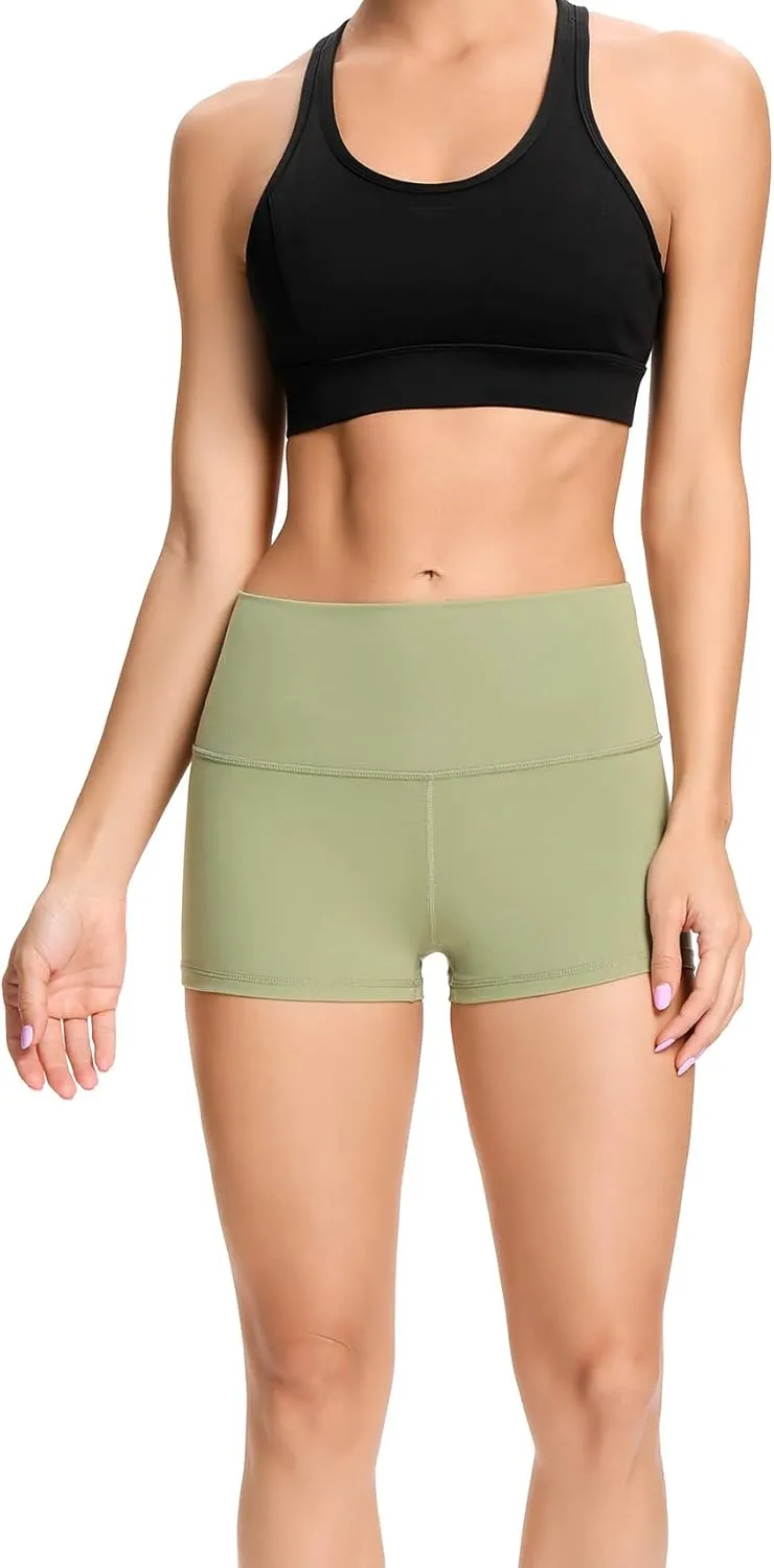 LXNMGO Women's 2"/7" High Waist Yoga Shorts Tummy Control Workout Running Biker Volleyball Shorts for Women with Side Pockets