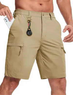 MAGCOMSEN Men's Hiking Cargo Shorts Quick Dry Lightweight 9" Golf Shorts Summer Casual Work Outdoor with 5 Zipper Pockets