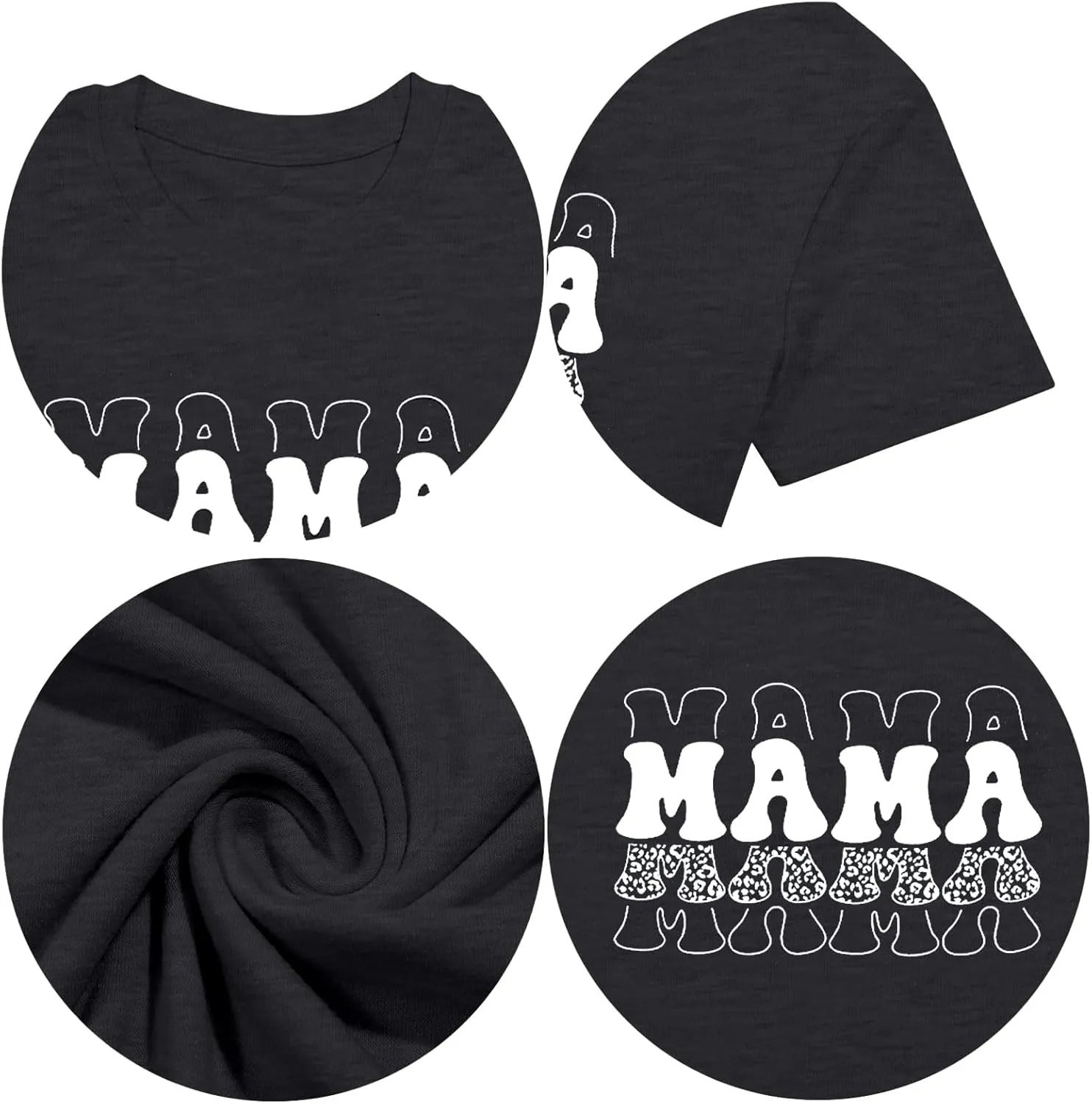 Mama Shirts for Women Tie Dye Mama Letter Printed T Shirt Casual Tee Tops Funny Graphic Tees