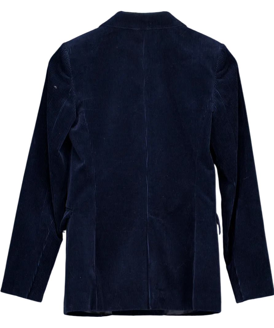 Massimo Dutti Blue Double Breasted Cord Blazer UK 6