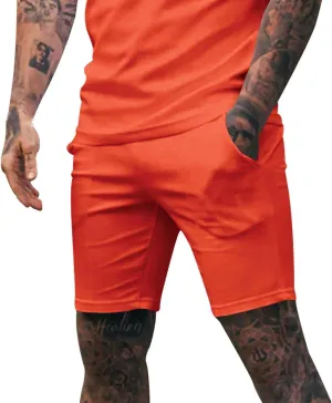 Men's Classic Fit Flat Front Shorts Stretch Solid Color Chino Shorts Lightweight Athletic Workout Gym Shorts Pants