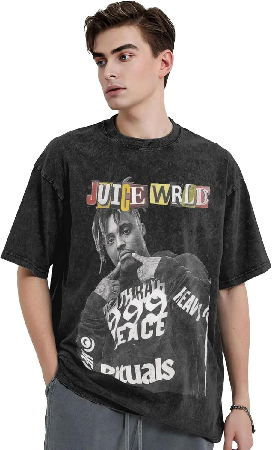 Men's Women's Unisex Vintage Oversized Crewneck Short Sleeve T-Shirt 3D Printed Fashion Graphic Tees Tops