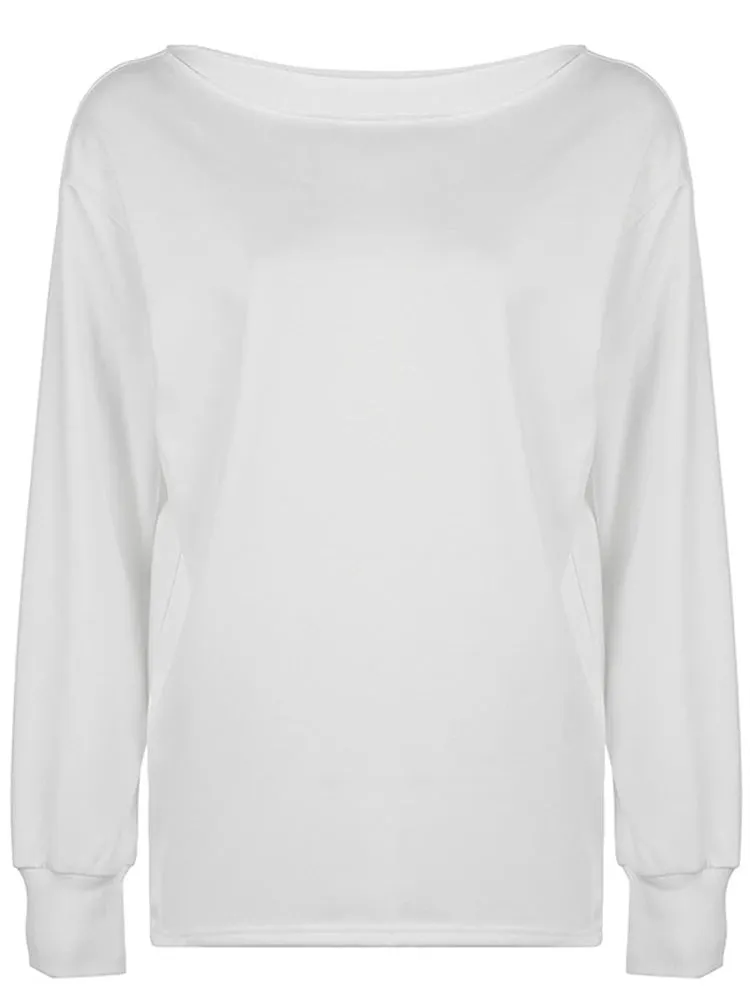 One-Shoulder Loose Casual Sweatshirt  Effortless Streetwear Staple