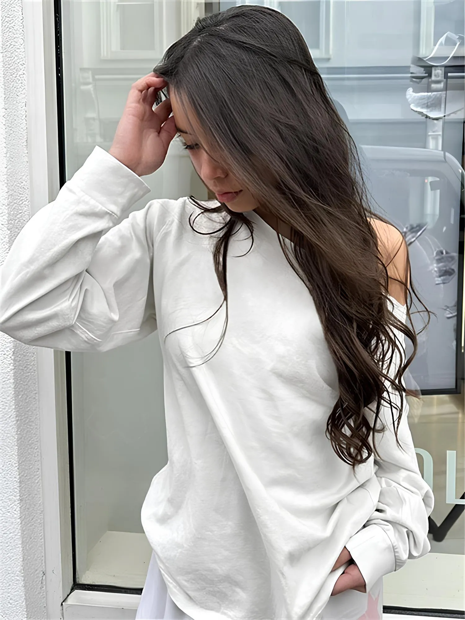 One-Shoulder Loose Casual Sweatshirt  Effortless Streetwear Staple