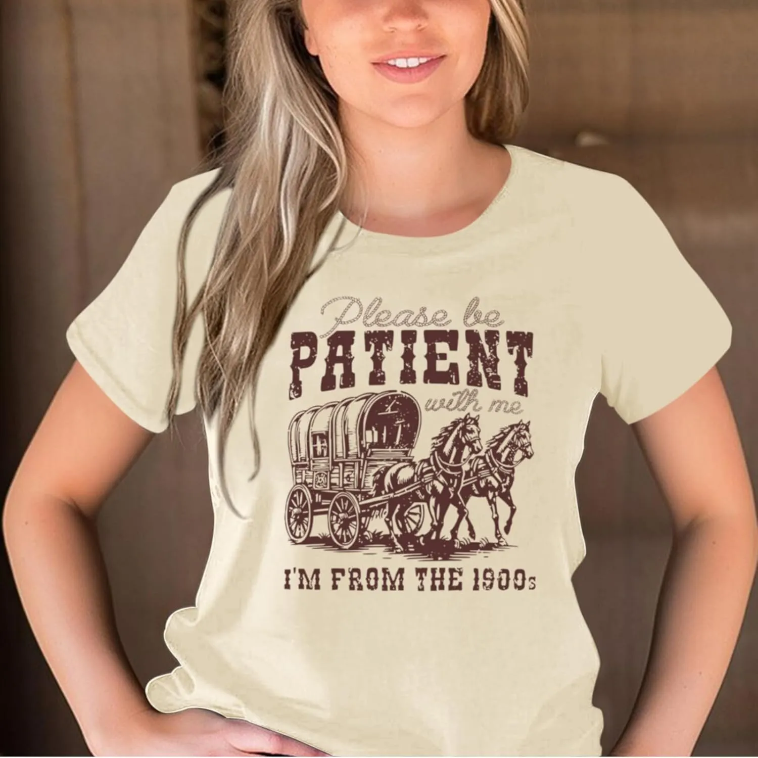 Please Be Patient with Me I'm from The 1900s Shirt Women Funny Tshirts Vintage Graphic Tees 90s Country Shirts Tops