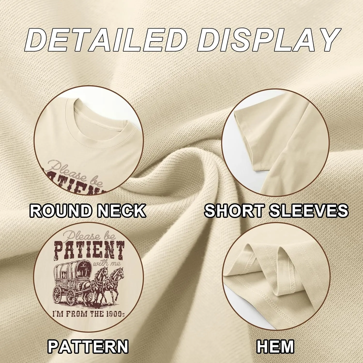 Please Be Patient with Me I'm from The 1900s Shirt Women Funny Tshirts Vintage Graphic Tees 90s Country Shirts Tops