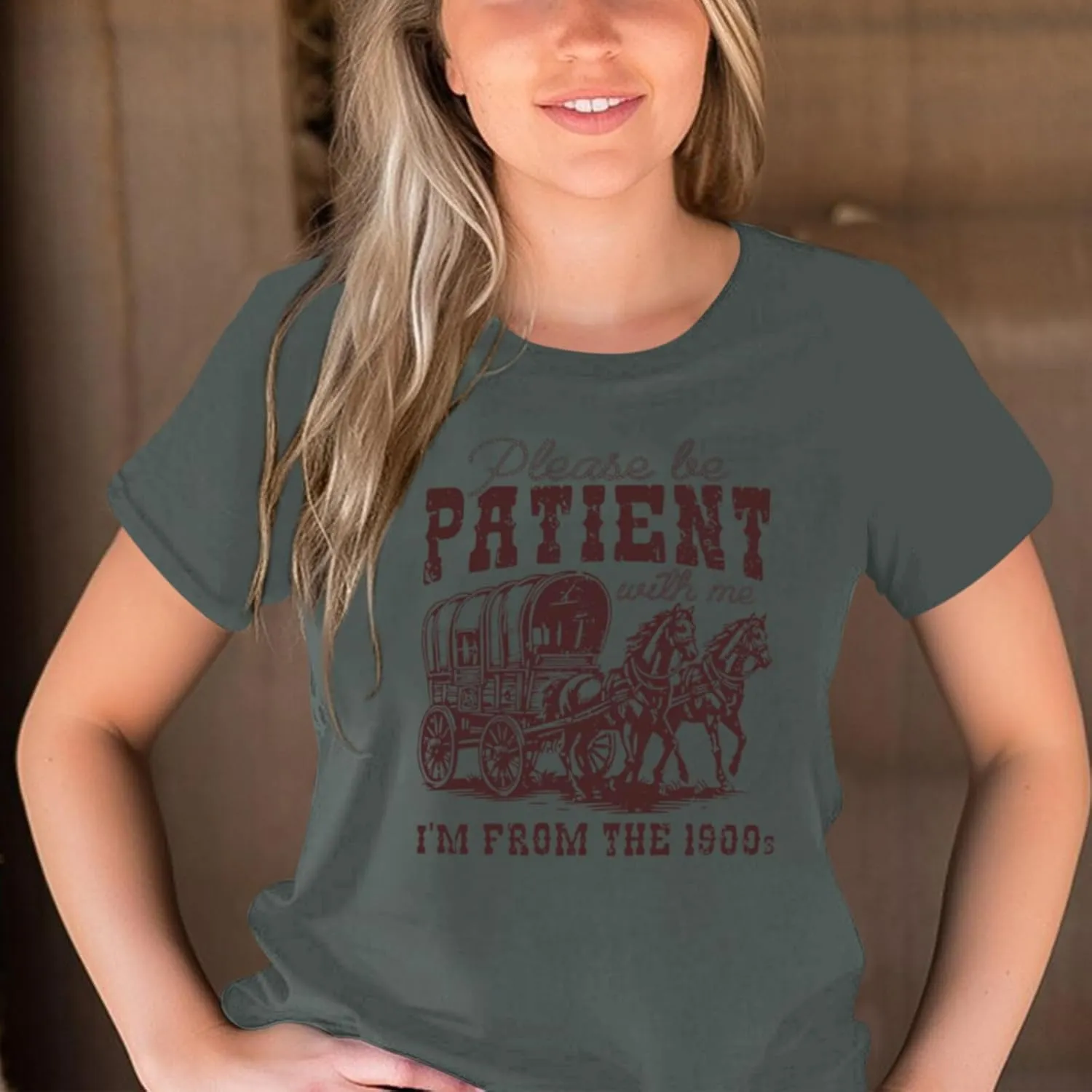 Please Be Patient with Me I'm from The 1900s Shirt Women Funny Tshirts Vintage Graphic Tees 90s Country Shirts Tops
