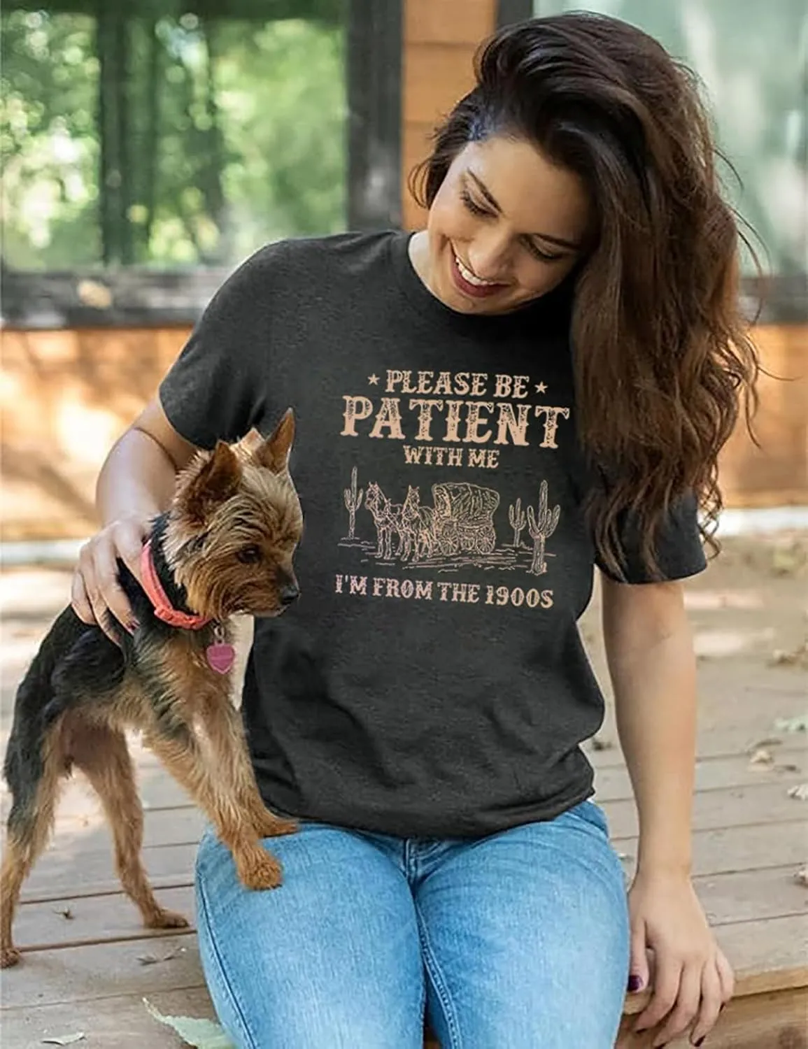 Please Be Patient with Me I'm from The 1900s T Shirt Women Funny 90s Graphic Shirt Vintage Casual Short Sleeve Tee Top