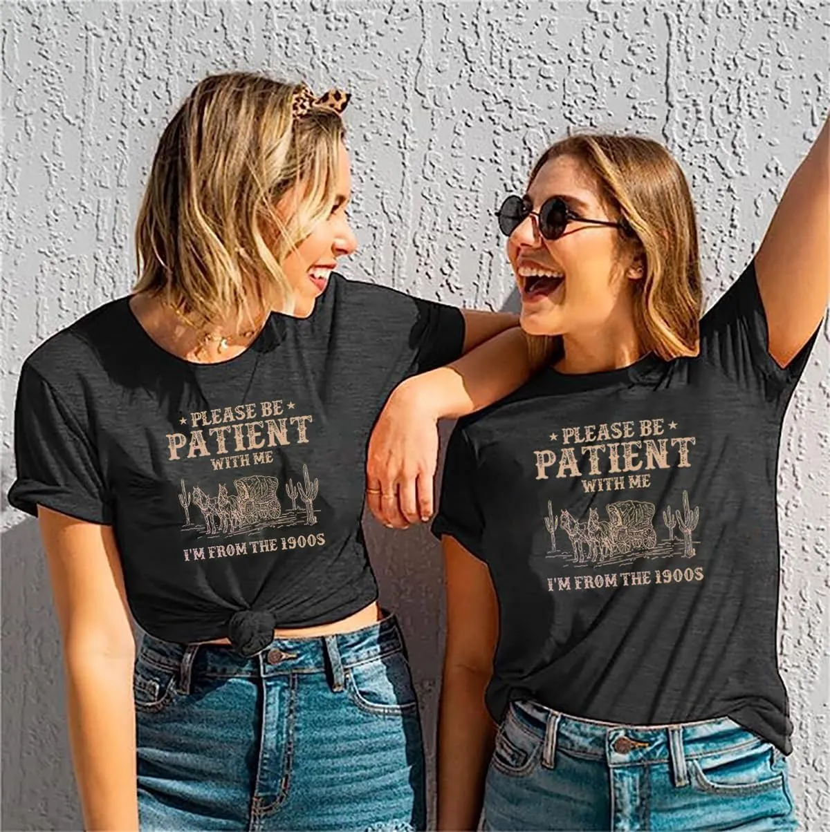 Please Be Patient with Me I'm from The 1900s T Shirt Women Funny 90s Graphic Shirt Vintage Casual Short Sleeve Tee Top