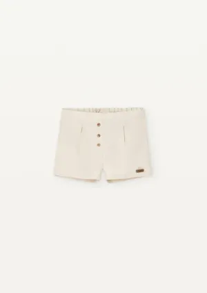 Popelin Mod 23.1 Off-white linen chino-style shorts