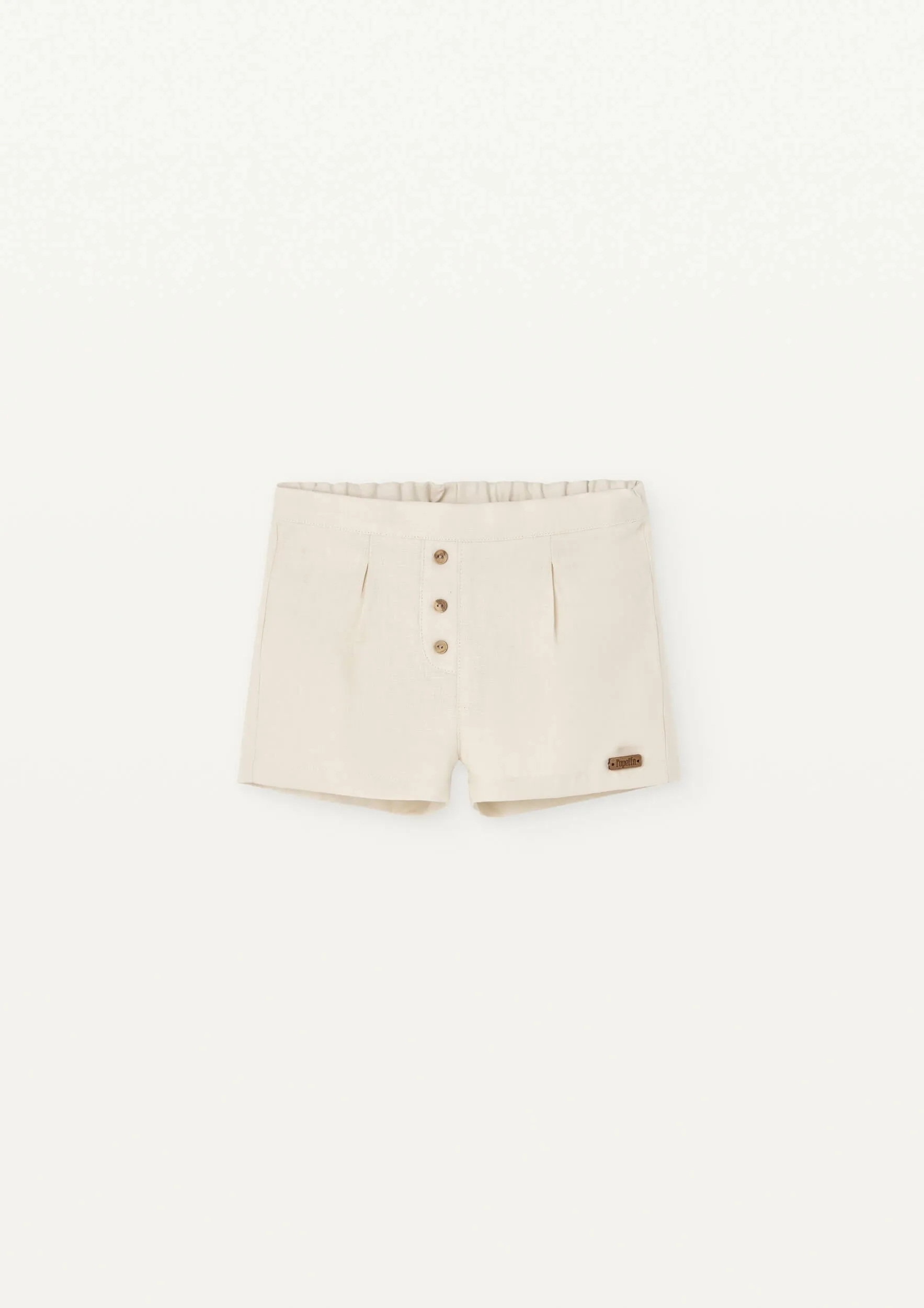 Popelin Mod 23.1 Off-white linen chino-style shorts