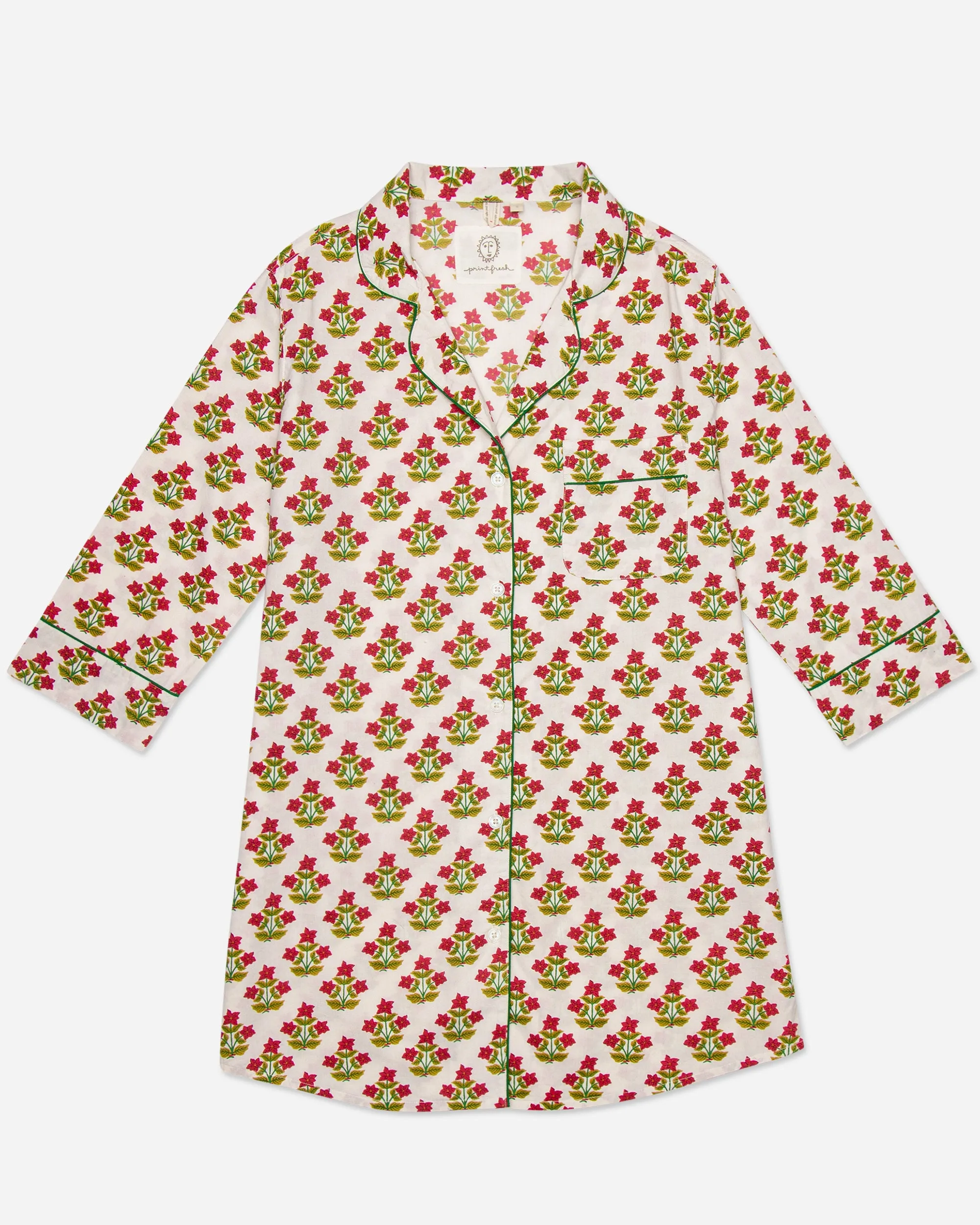 Pretty in Poinsettia - Sleep Shirt - Cream