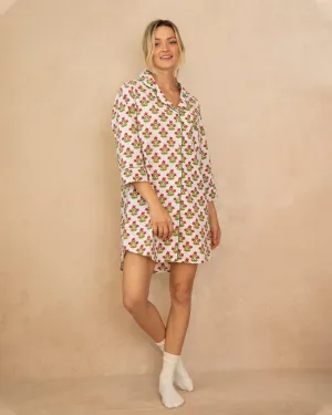 Pretty in Poinsettia - Sleep Shirt - Cream