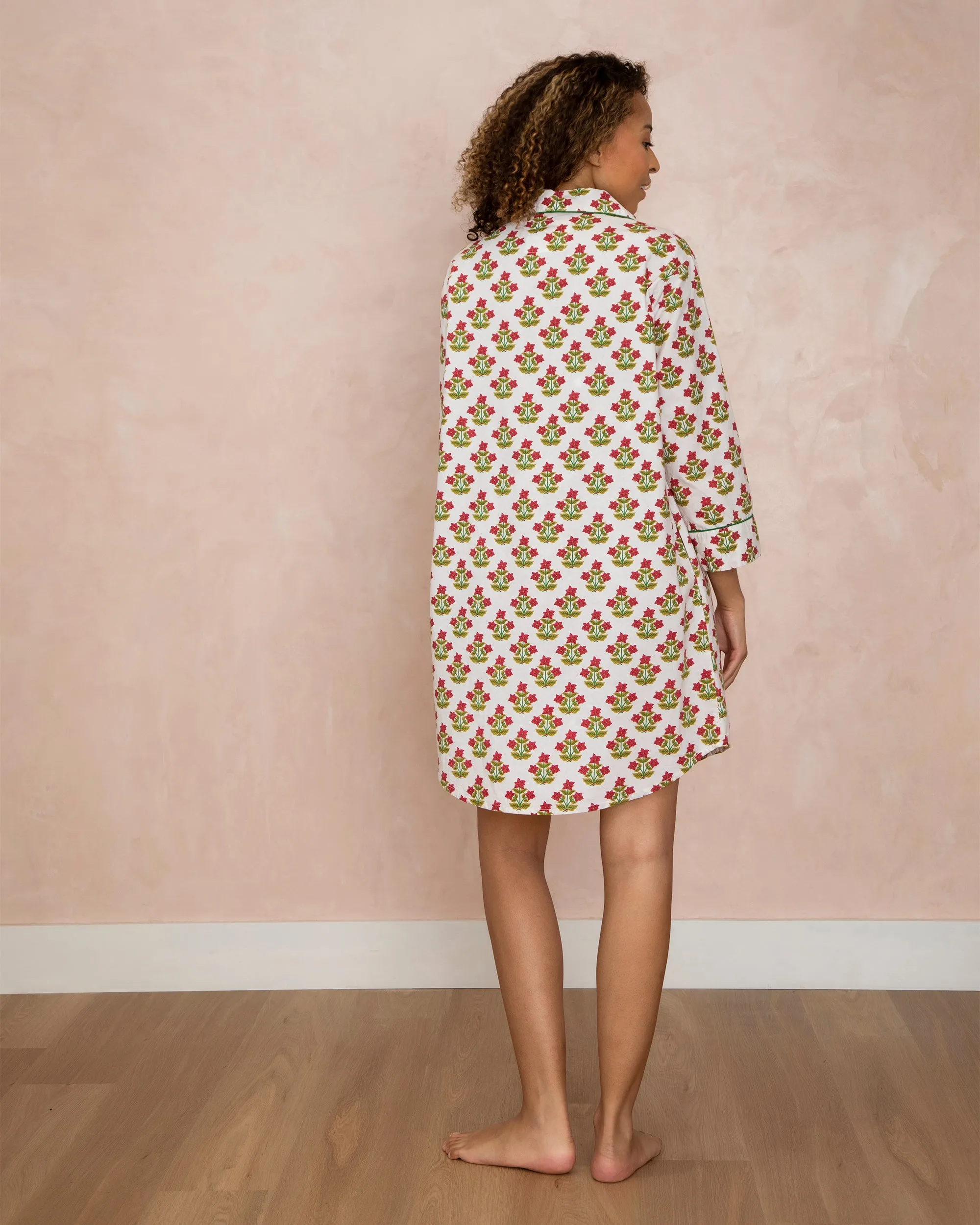 Pretty in Poinsettia - Sleep Shirt - Cream