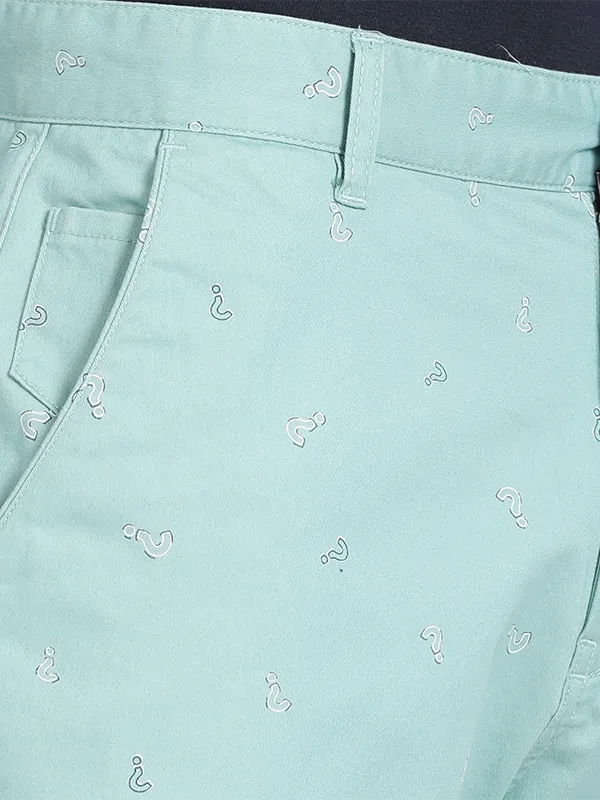 Question Mark Print Ocean Wave Chino Shorts