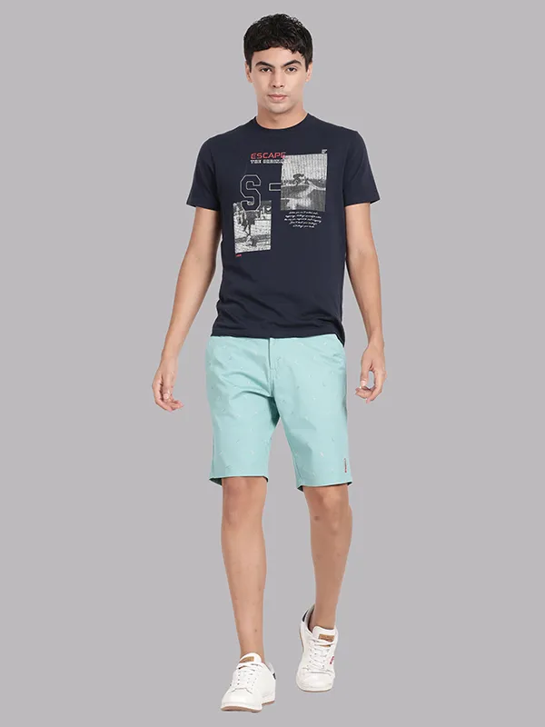 Question Mark Print Ocean Wave Chino Shorts