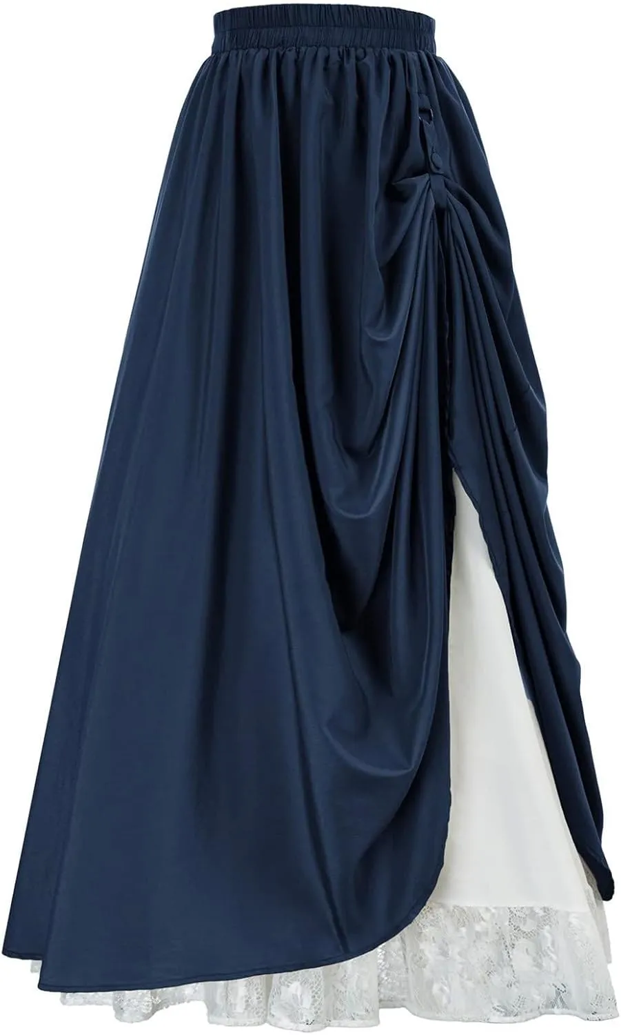 Renaissance Skirt for Women Elastic High Waist Pleated Double Layer Skirts 2025 Fashion Vintage Peasant Style Skorts