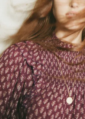 Sessun Dianova Plum Ruffle Sleeve Blouse