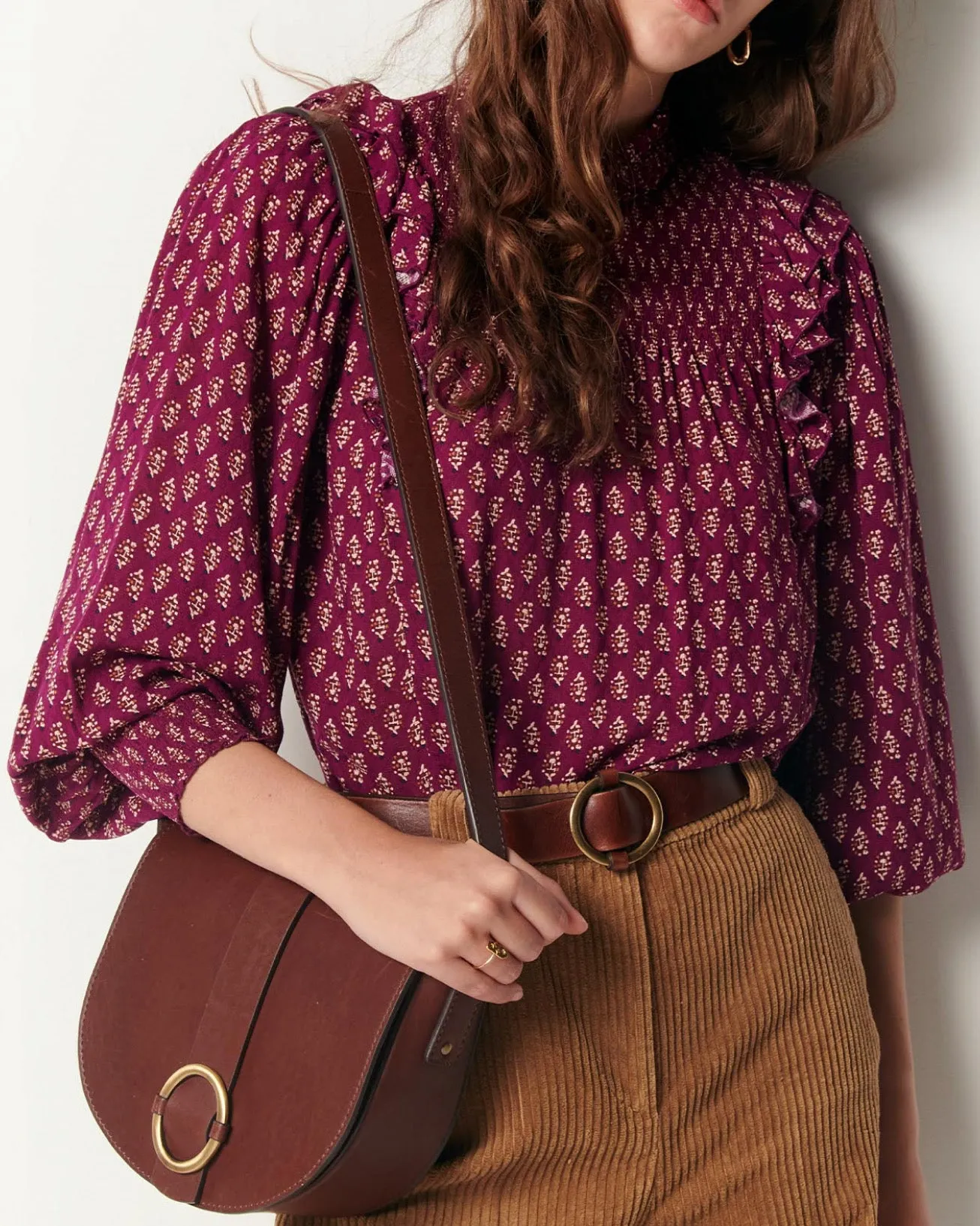 Sessun Dianova Plum Ruffle Sleeve Blouse