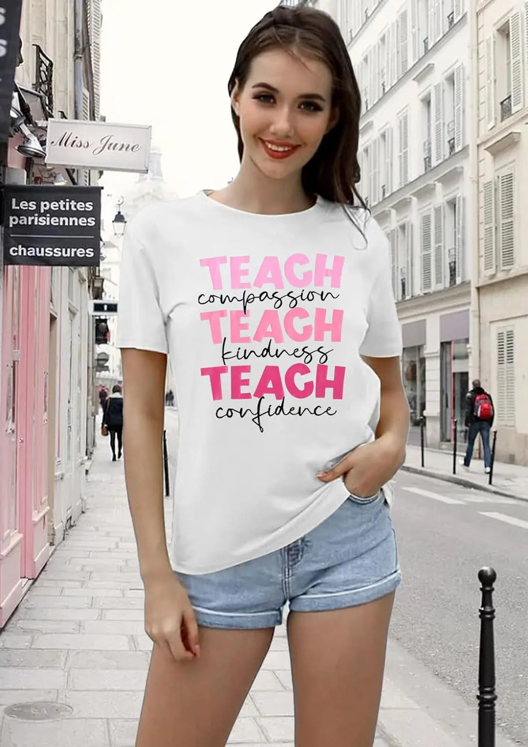 SFHFY Teacher Shirt Women: Teach Tshirt Cute Teacher Life T-Shirt Last Day of School Tee Kindness Vacation Tops