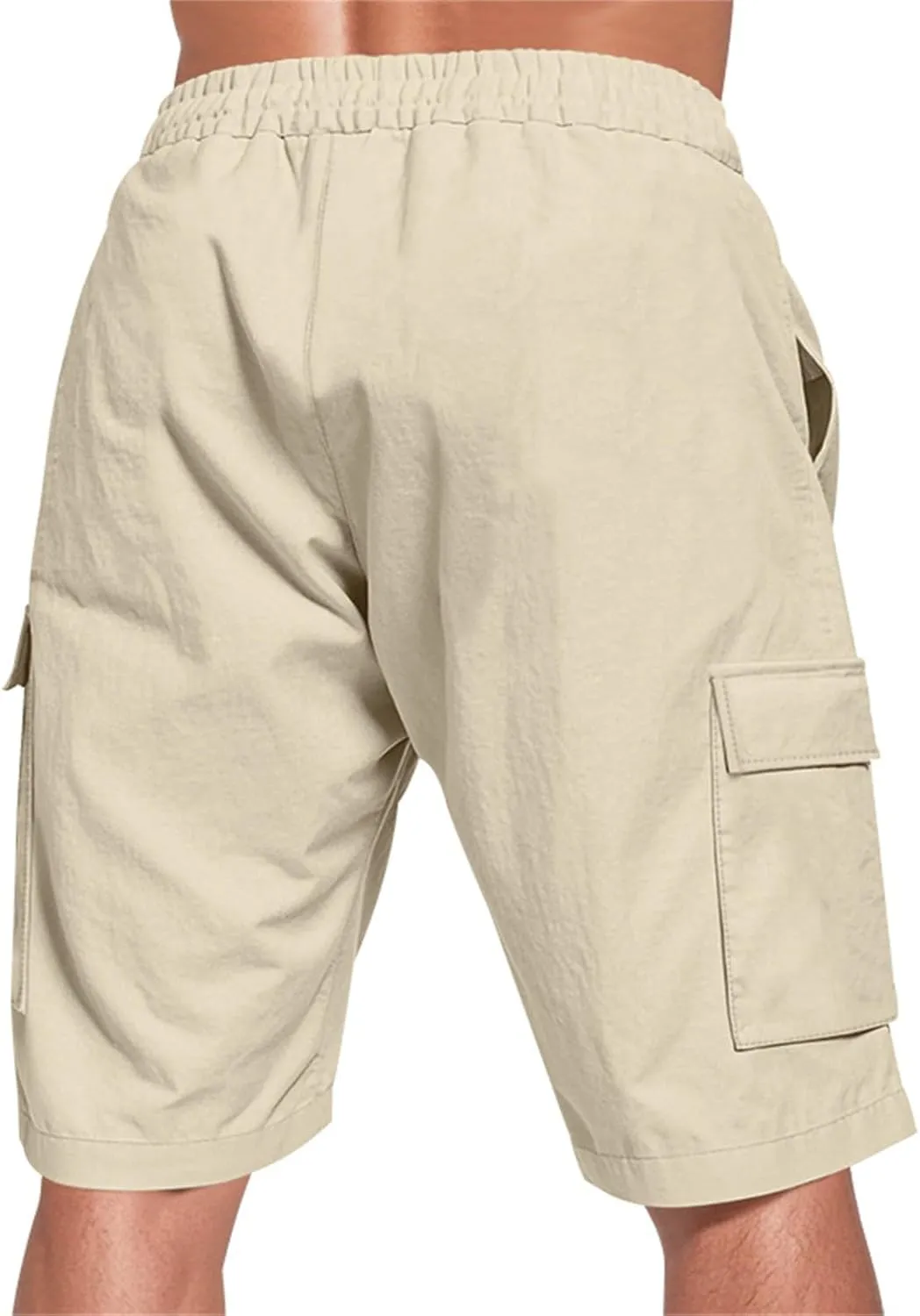 Shorts Men Casual Summer Split Elastic Waist Regular Comfort Solid Color Straight Leg Slacks Running Tactical Shorts