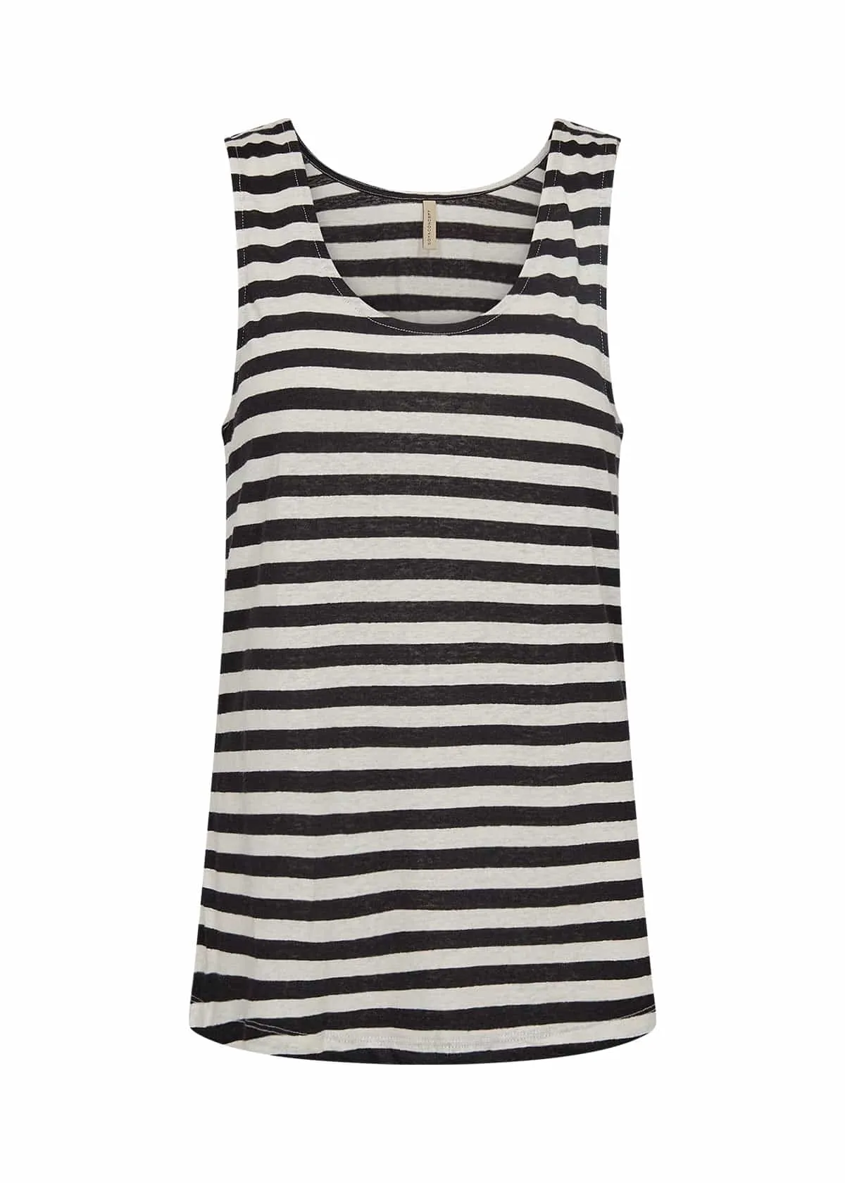 Soya Concept Stripe Vest Top Black Ivory