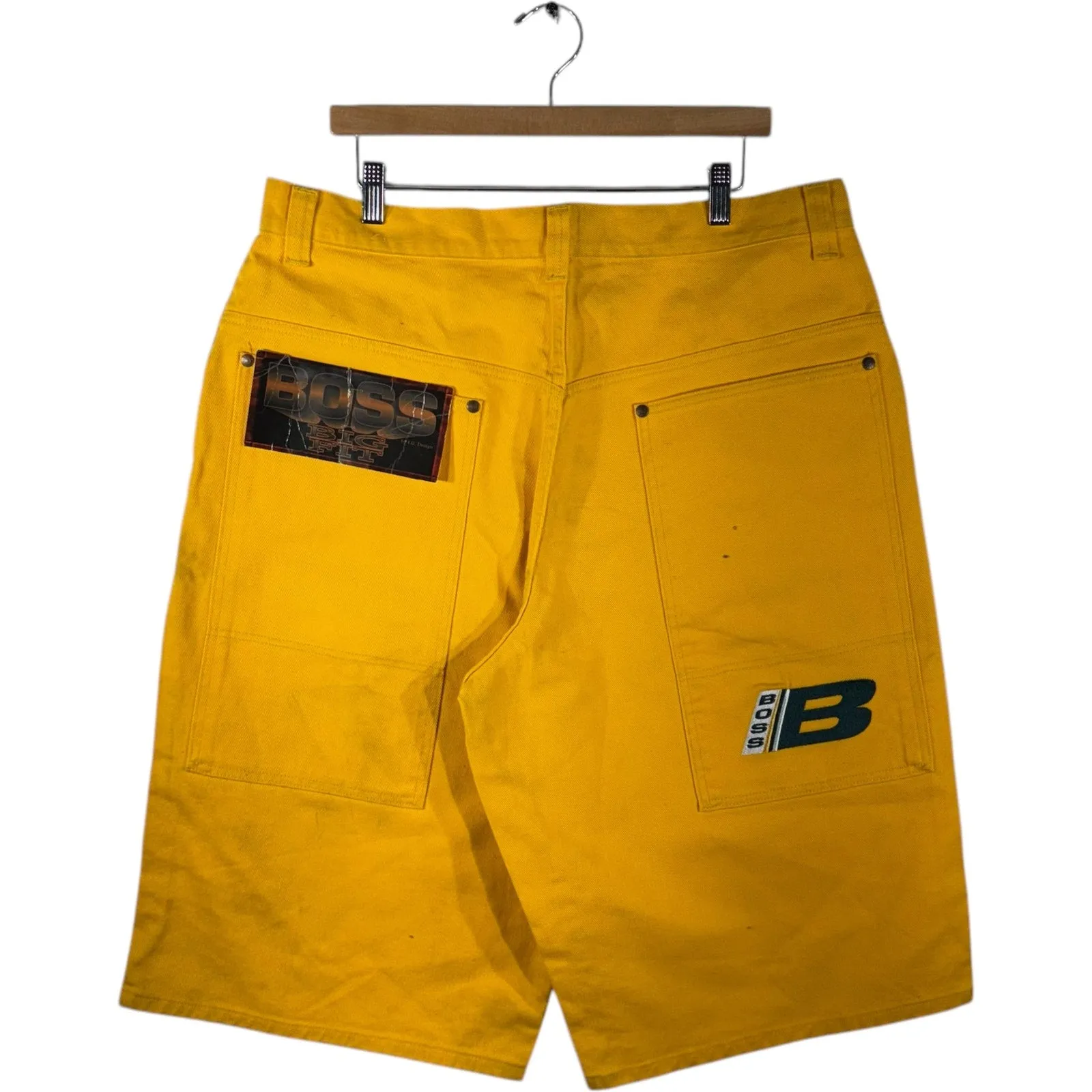 Vintage Boss "Big Fit" Chino Shorts 38x13 Yellow NWT