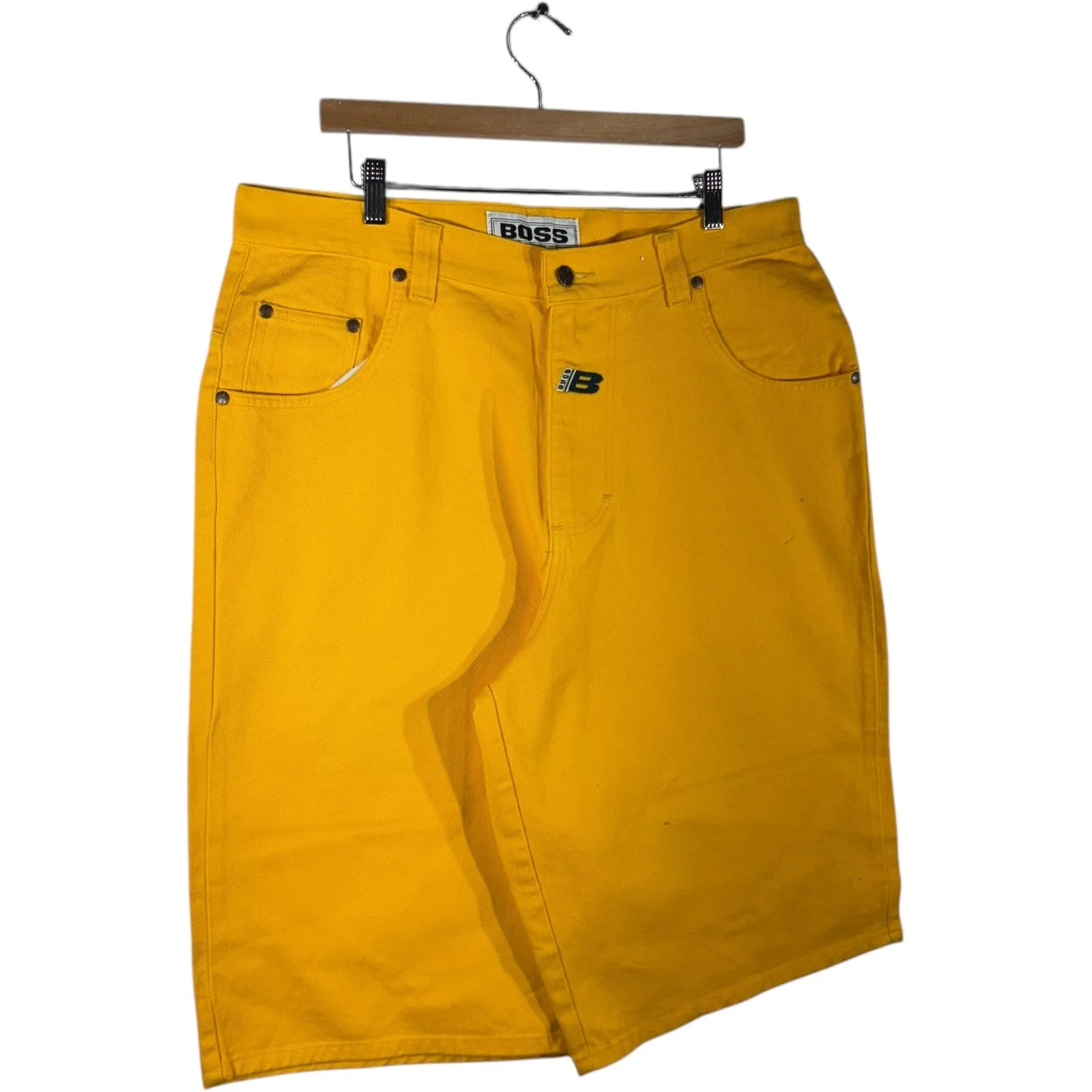 Vintage Boss "Big Fit" Chino Shorts 38x13 Yellow NWT