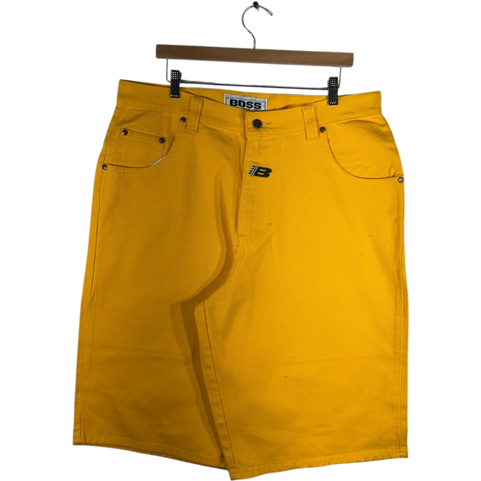 Vintage Boss "Big Fit" Chino Shorts 38x13 Yellow NWT