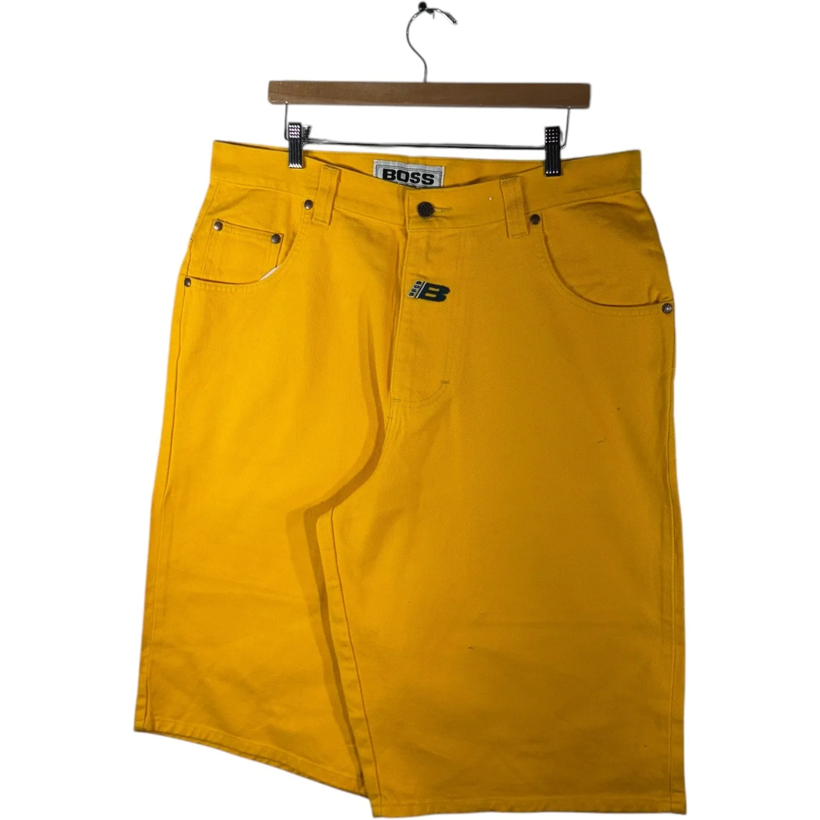 Vintage Boss "Big Fit" Chino Shorts 38x13 Yellow NWT