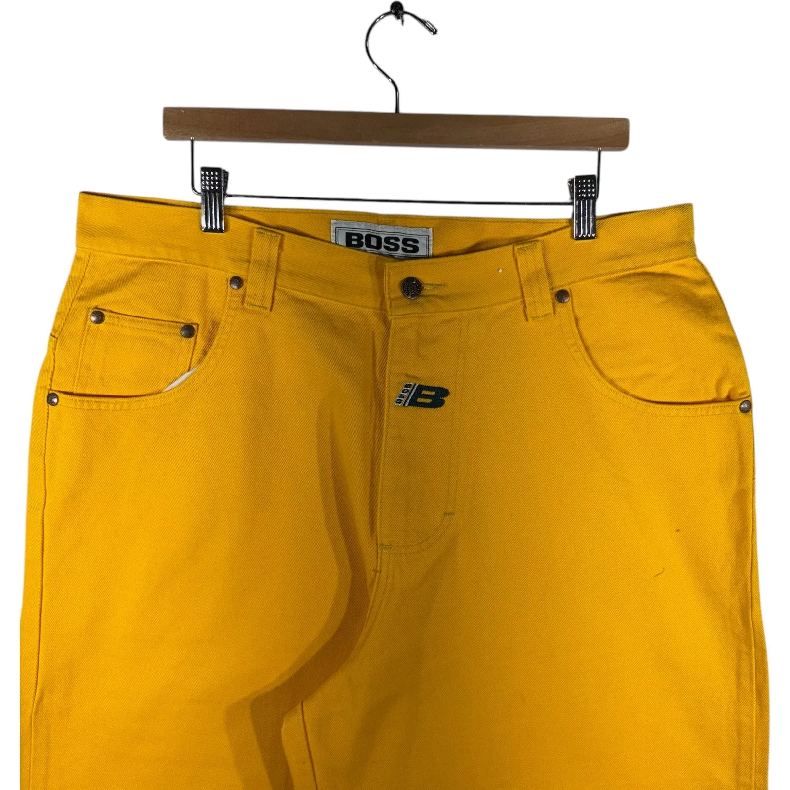 Vintage Boss "Big Fit" Chino Shorts 38x13 Yellow NWT