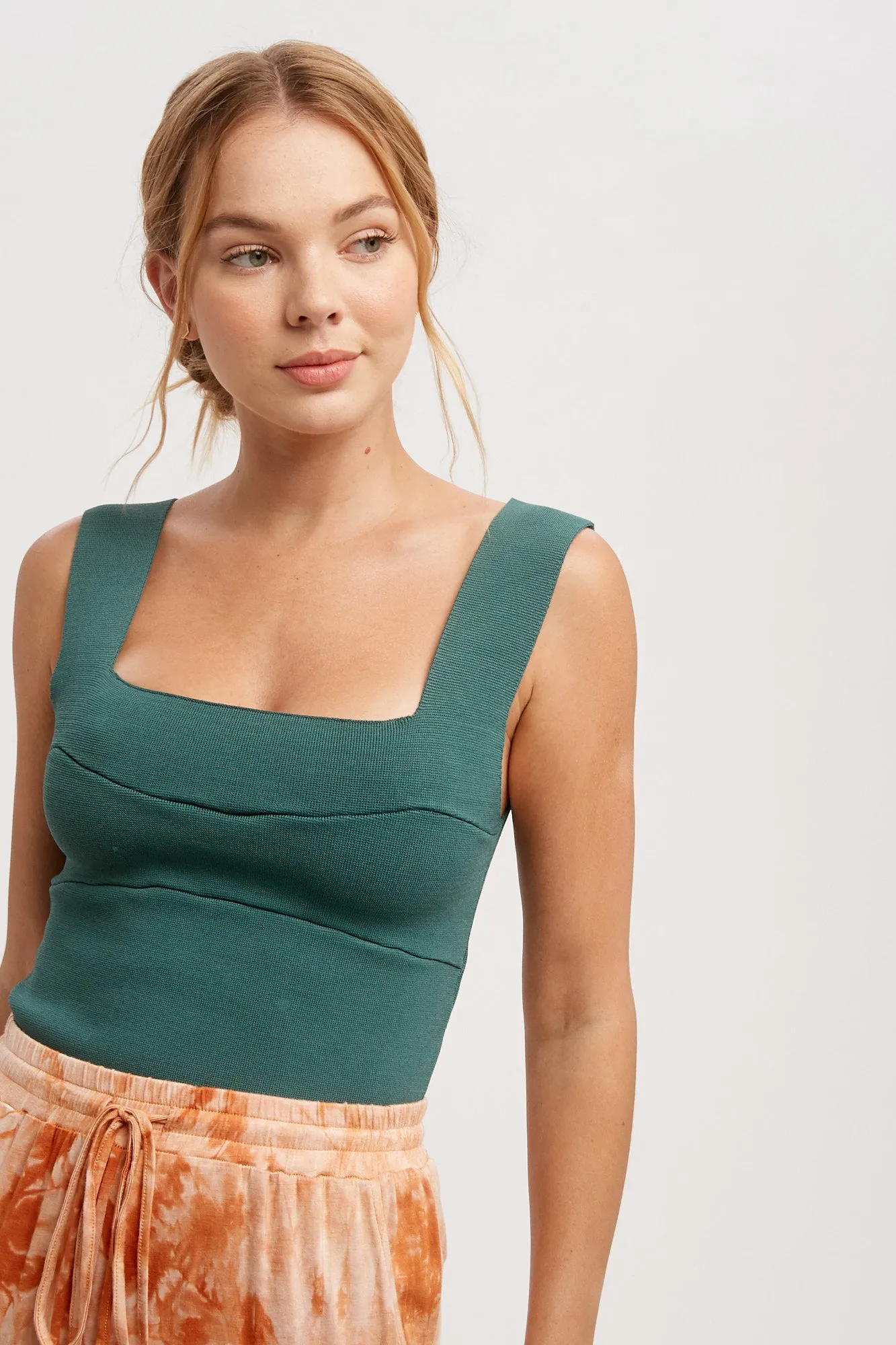 Wide Strap Sweater Knit Brami Top