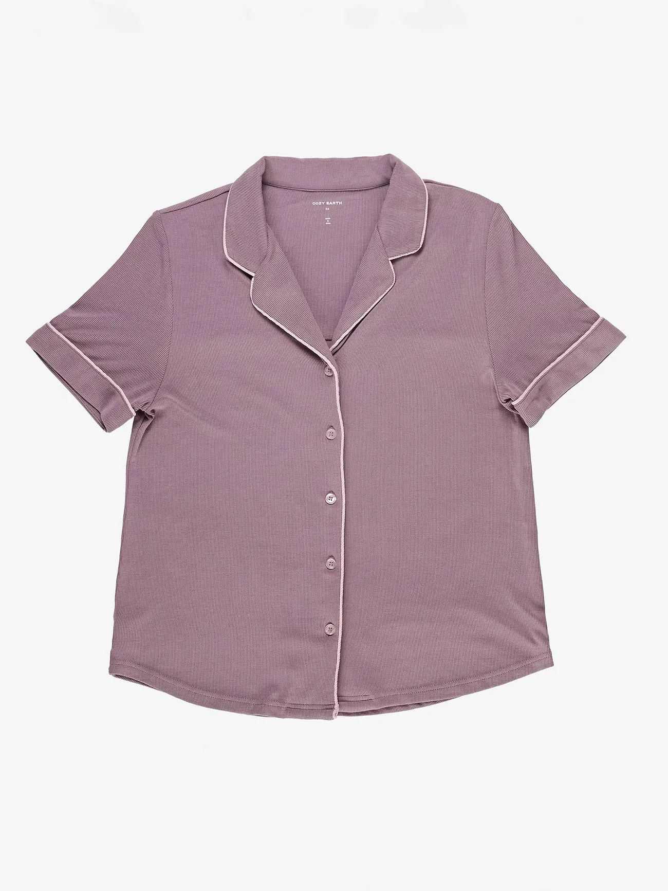 Women's Bamboo Rib-Knit Classic Short Sleeve Pajama Top