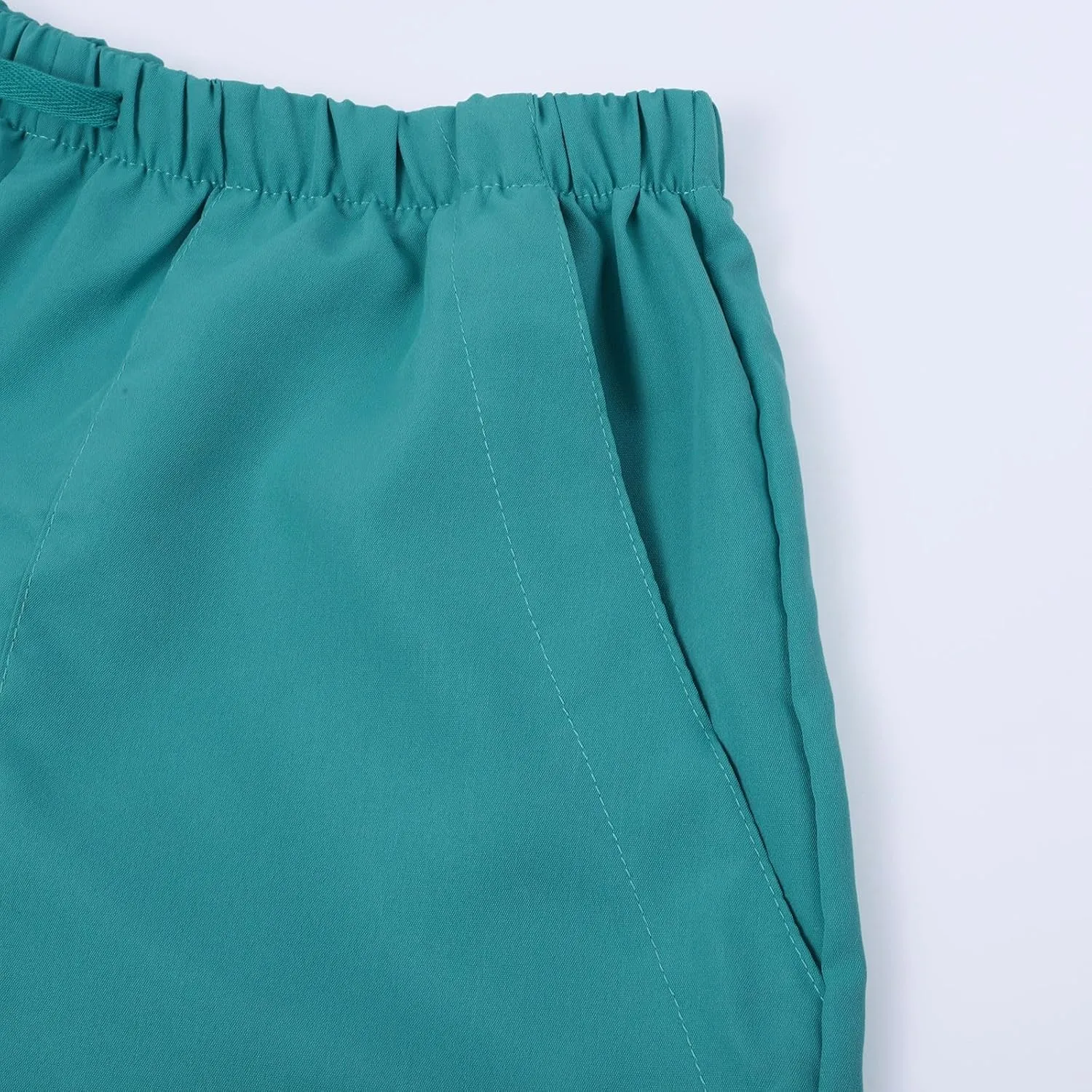 Women's Summer High Waisted Cotton Linen Palazzo Pants Wide Leg Long Ruched Workout Pant Trouser with Pocket