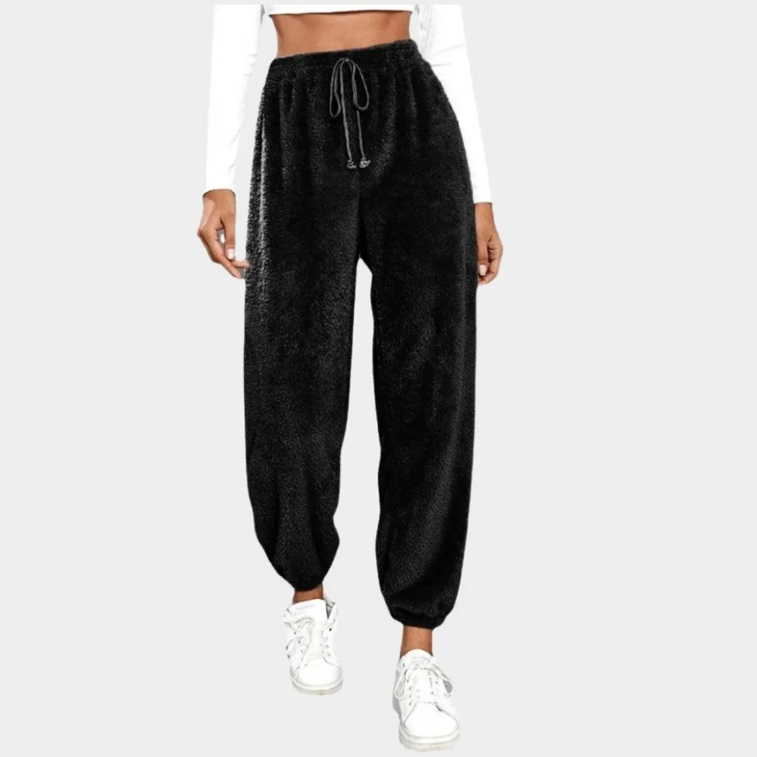 Womens Teddy Bear Fleece Sweatpants - Winter Warm Casual Jogging Pants, Coffee, Grey, and More