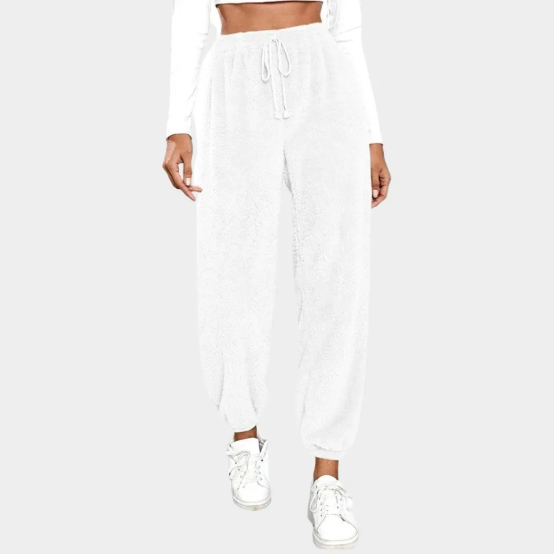 Womens Teddy Bear Fleece Sweatpants - Winter Warm Casual Jogging Pants, Coffee, Grey, and More