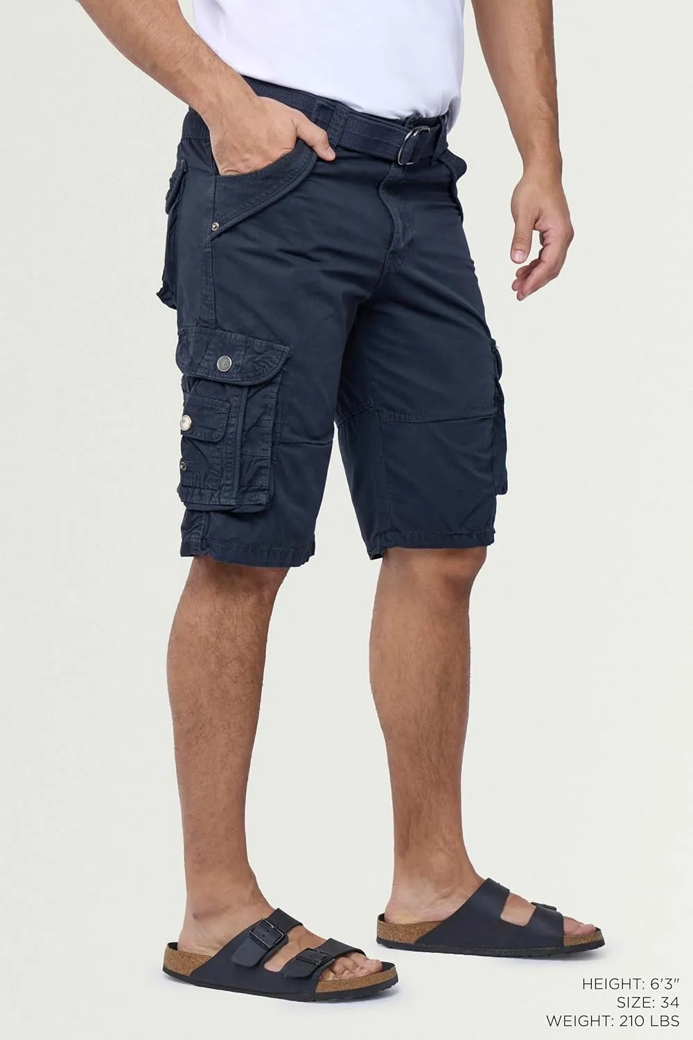 X RAY Mens Cargo Shorts Camo & Solid Colors 12.5" Inseam Knee Length Classic Fit Multi Pocket (Big and Tall Shorts for Men)